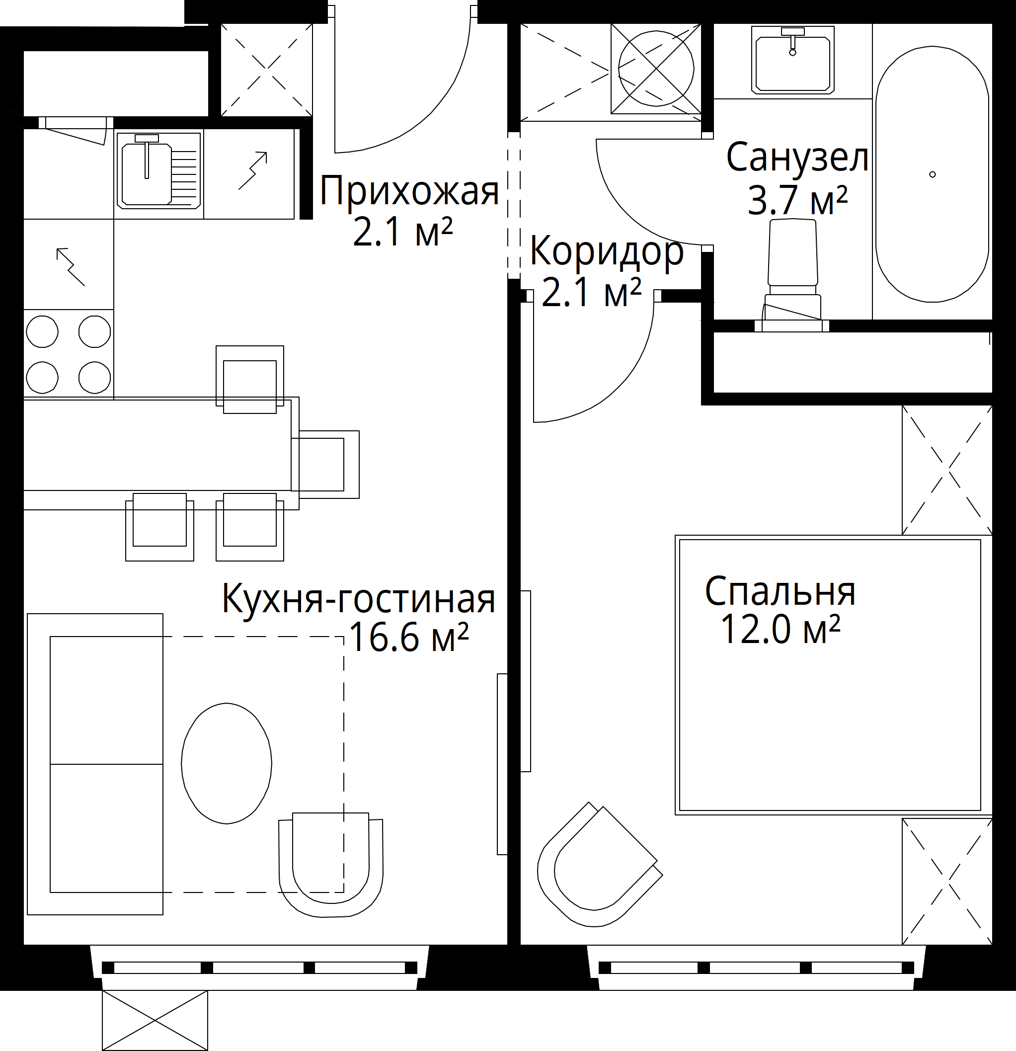 1-комн. Квартира 36.50 м², 142701, Московская область