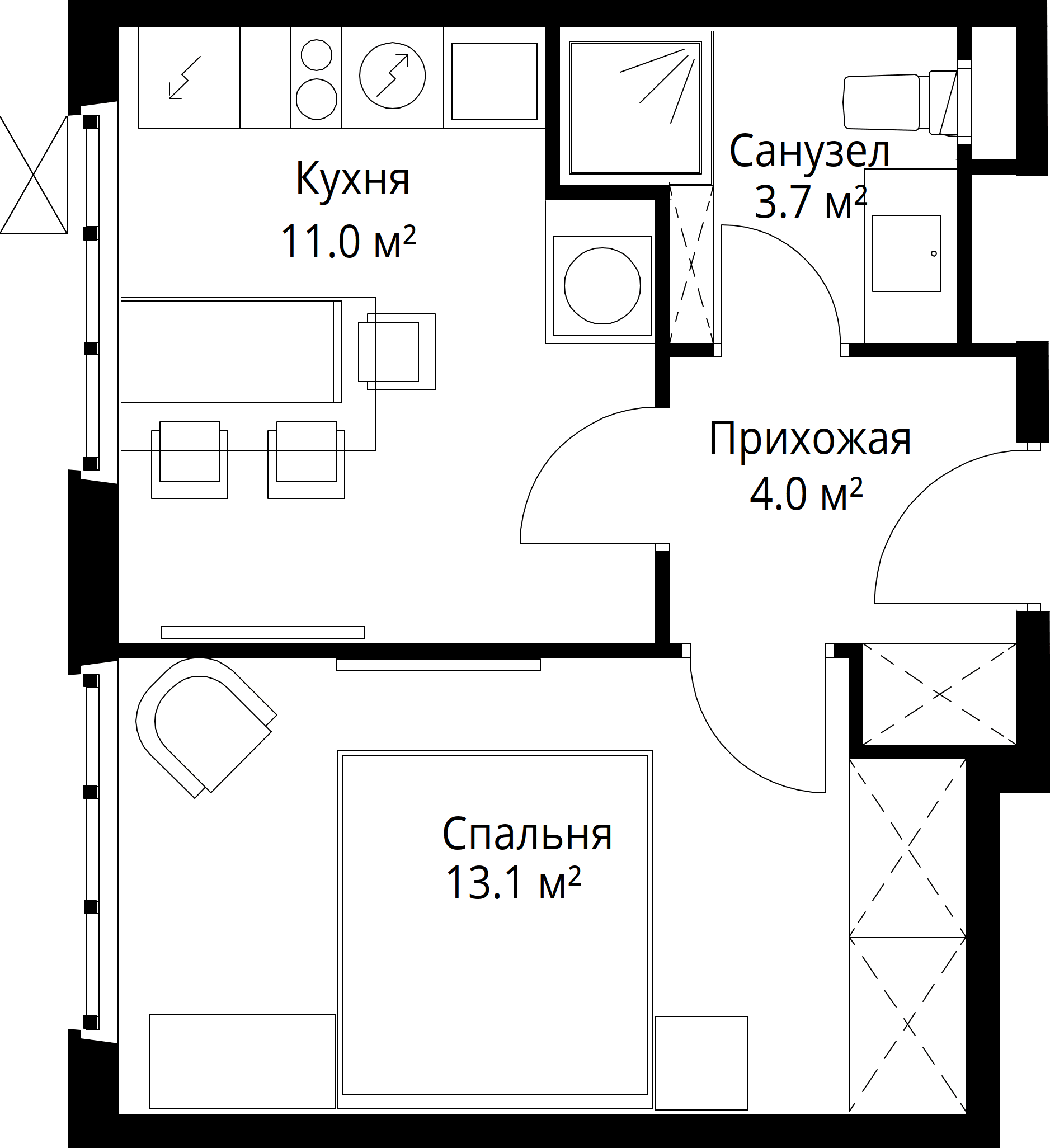 1-комн. Квартира 31.80 м², 142701, Московская область