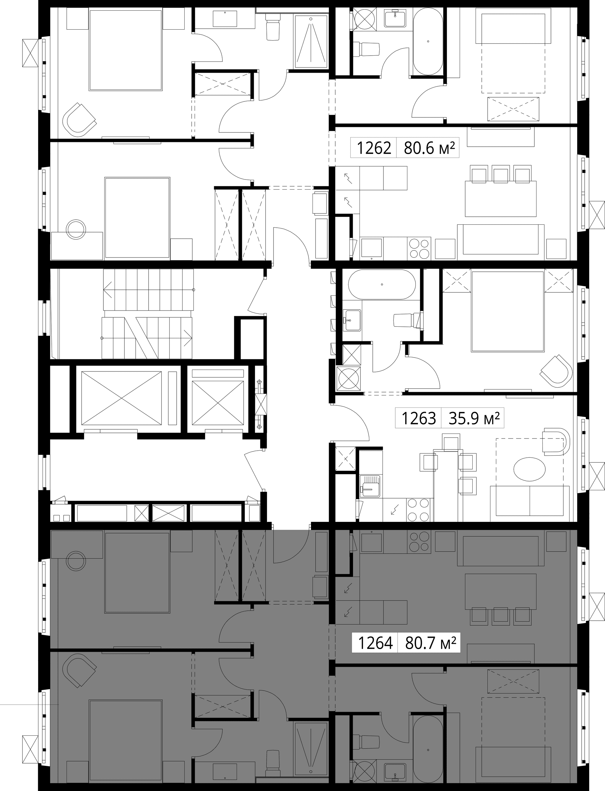 3-комн. Квартира 80.70 м², 142701, Московская область