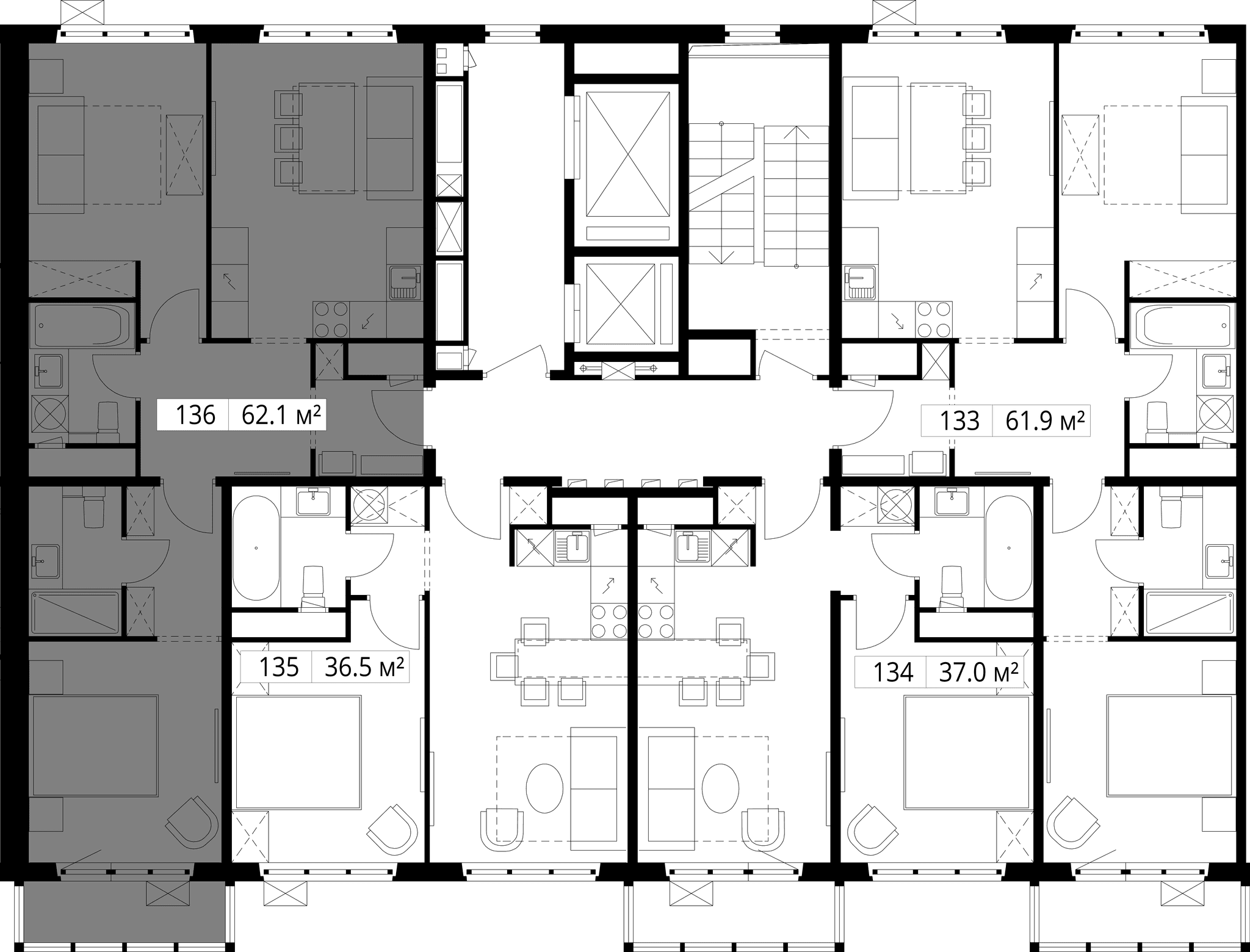 2-комн. Квартира 62.10 м², 142701, Московская область