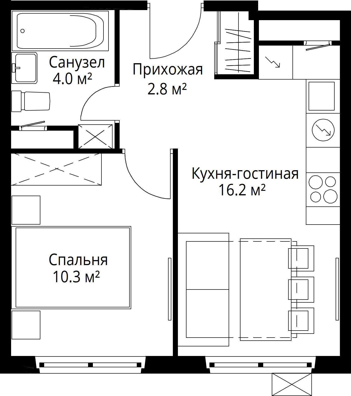 1-комн. Квартира 33.30 м², 142701, Московская область