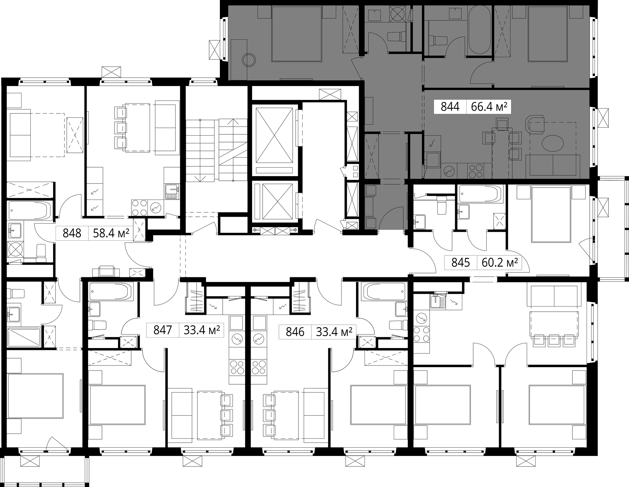 2-комн. Квартира 66.40 м², 142701, Московская область