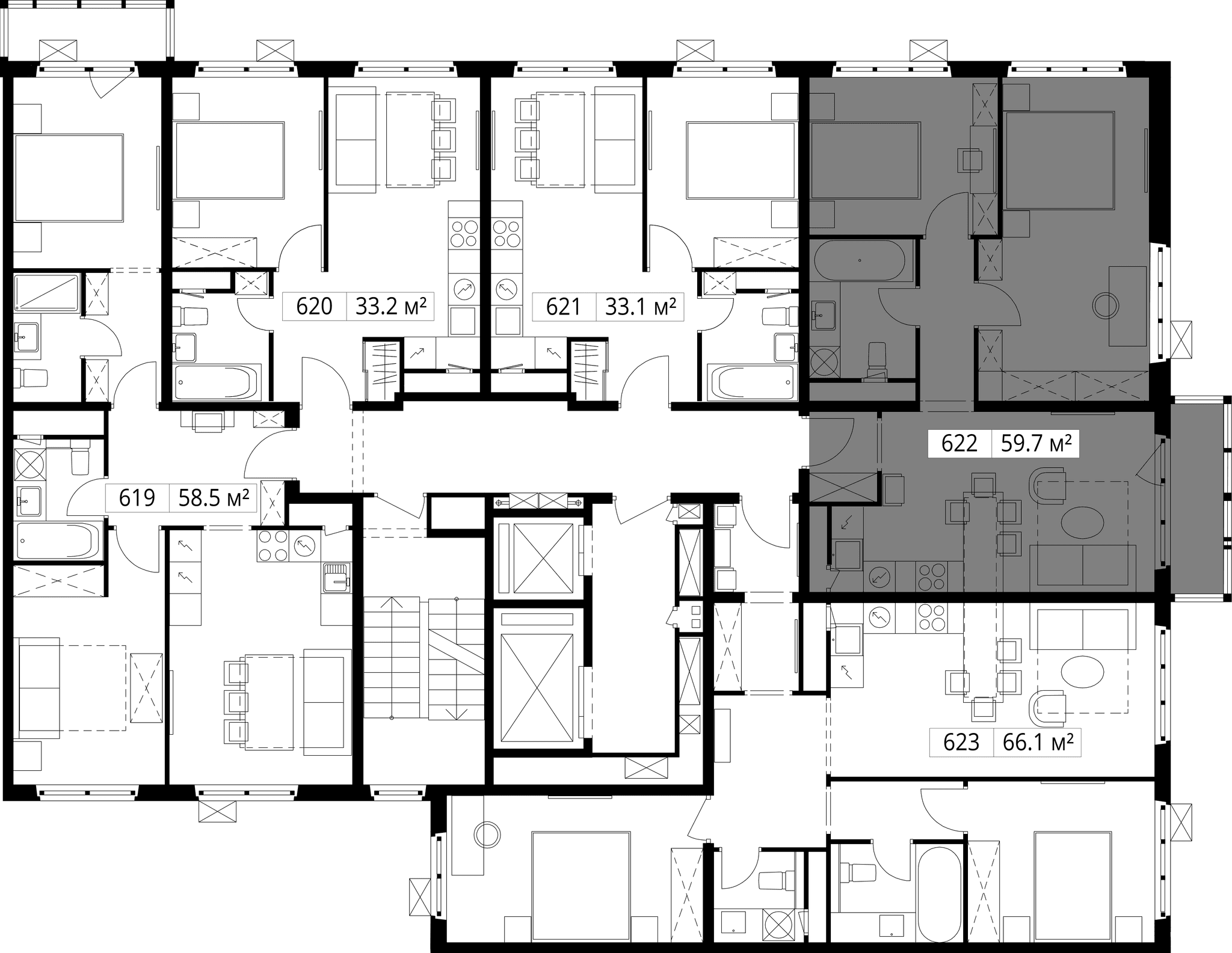 2-комн. Квартира 59.70 м², 142701, Московская область