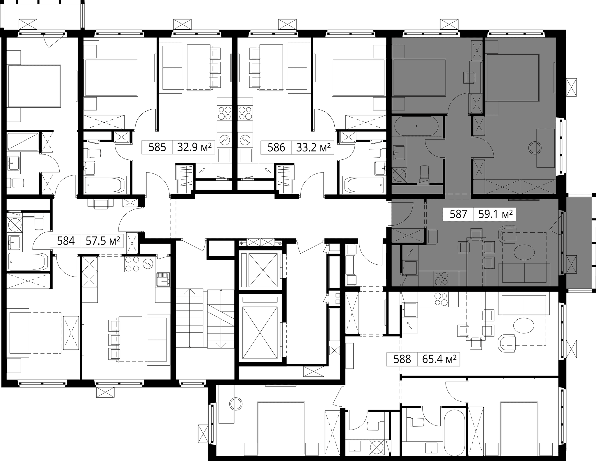 2-комн. Квартира 59.10 м², 142701, Московская область