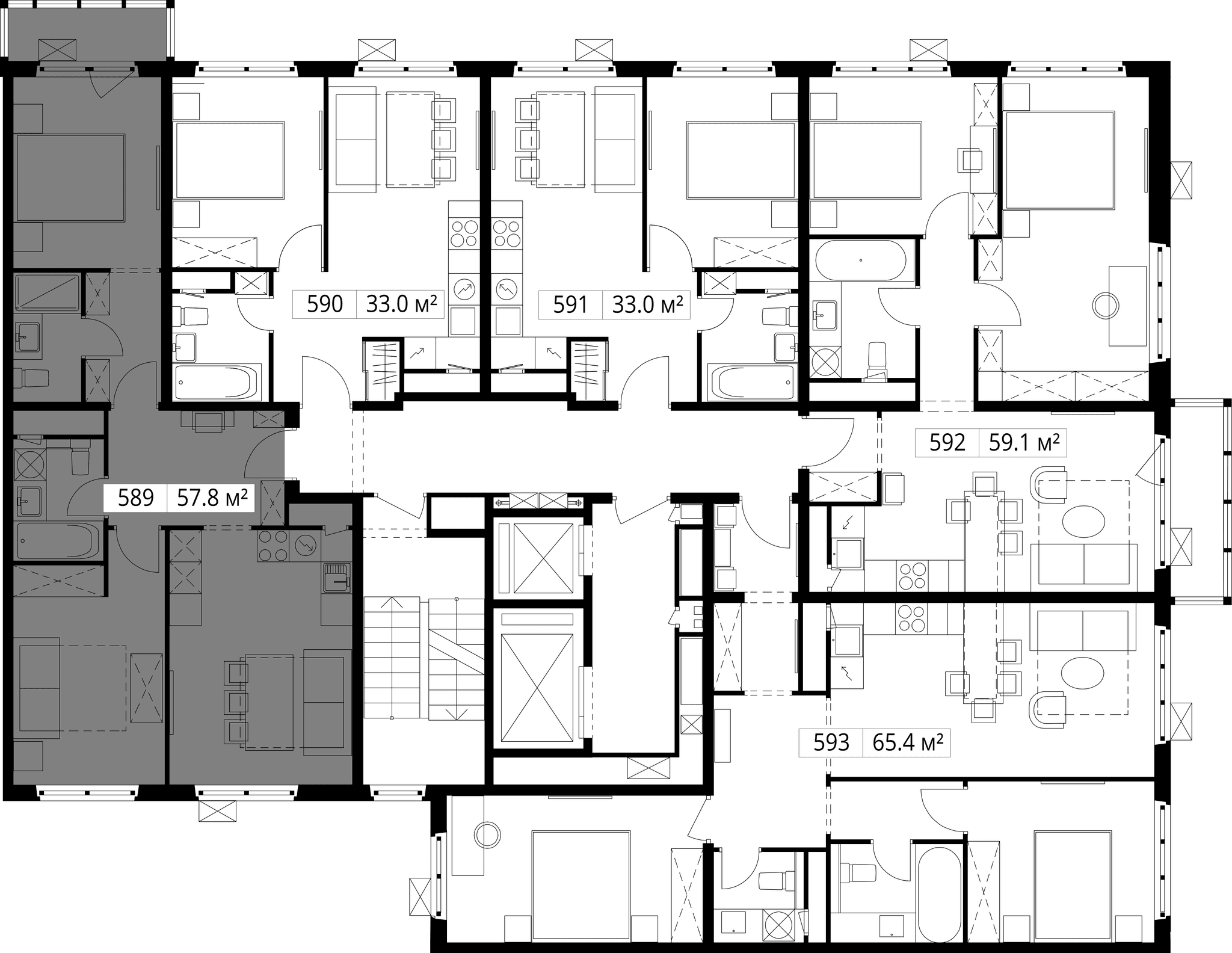 2-комн. Квартира 57.80 м², 142701, Московская область