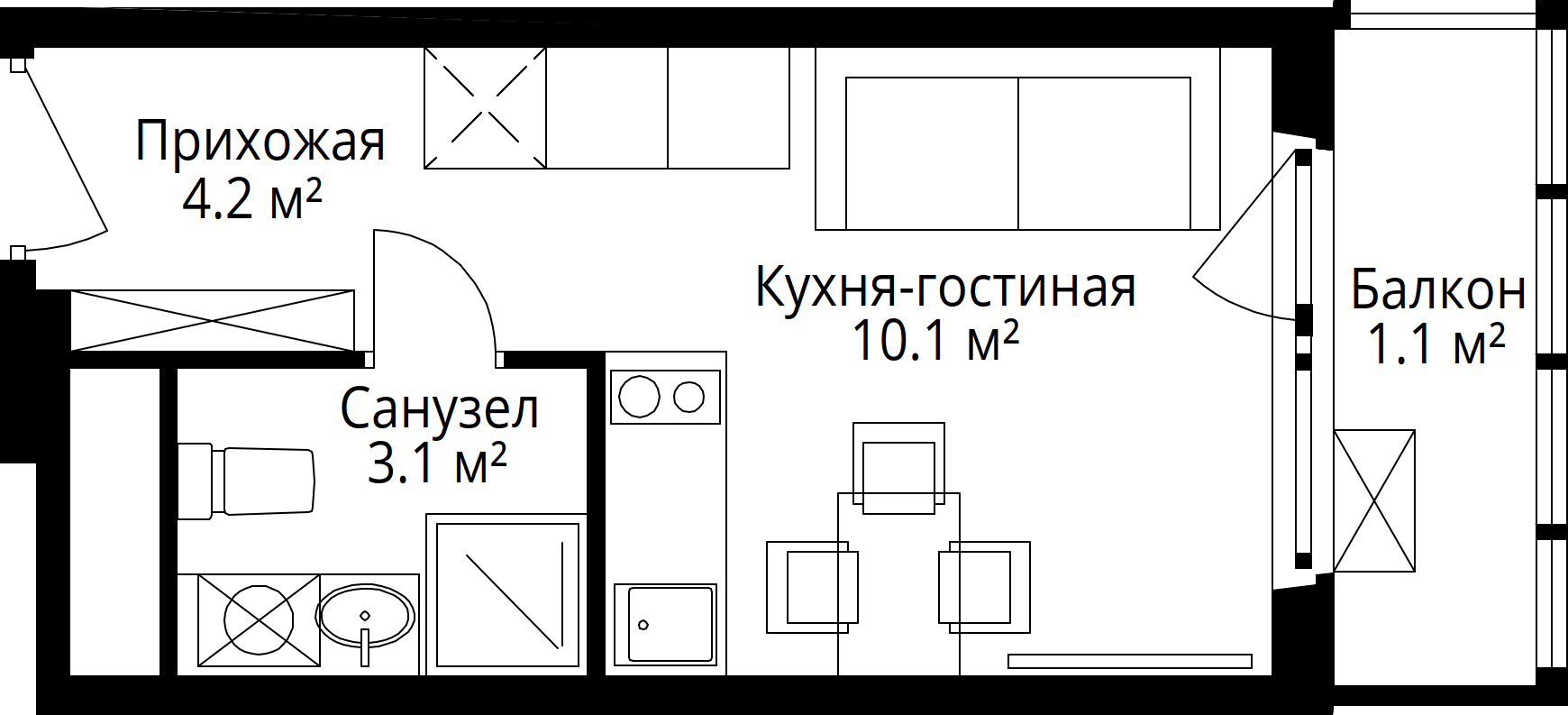 9-комн. Квартира 18.50 м², 142701, Московская область