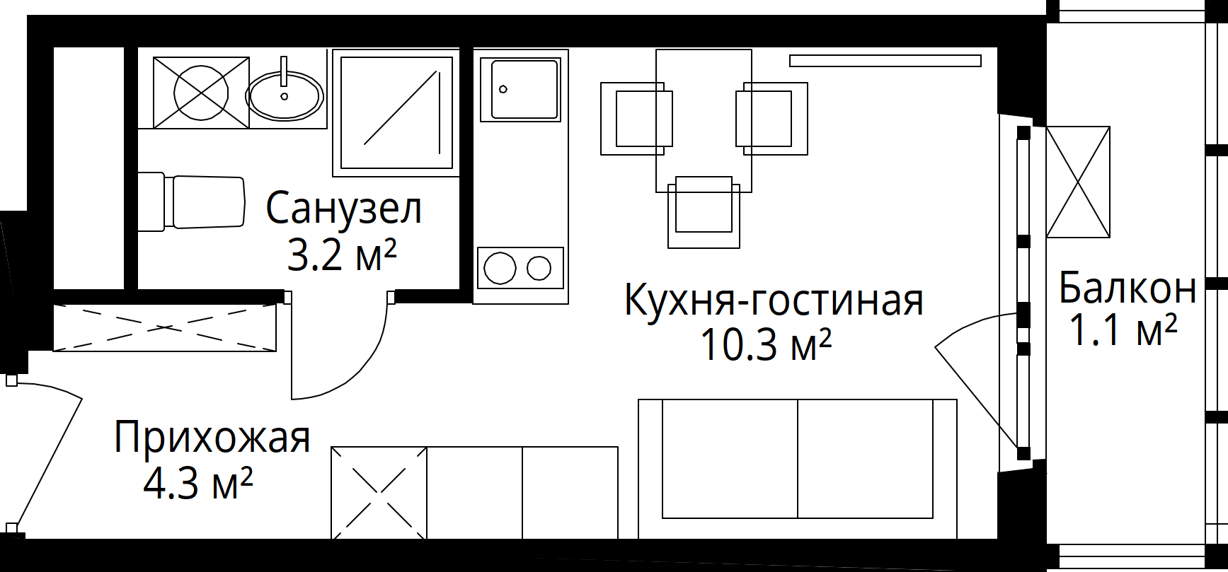 9-комн. Квартира 18.90 м², 142701, Московская область