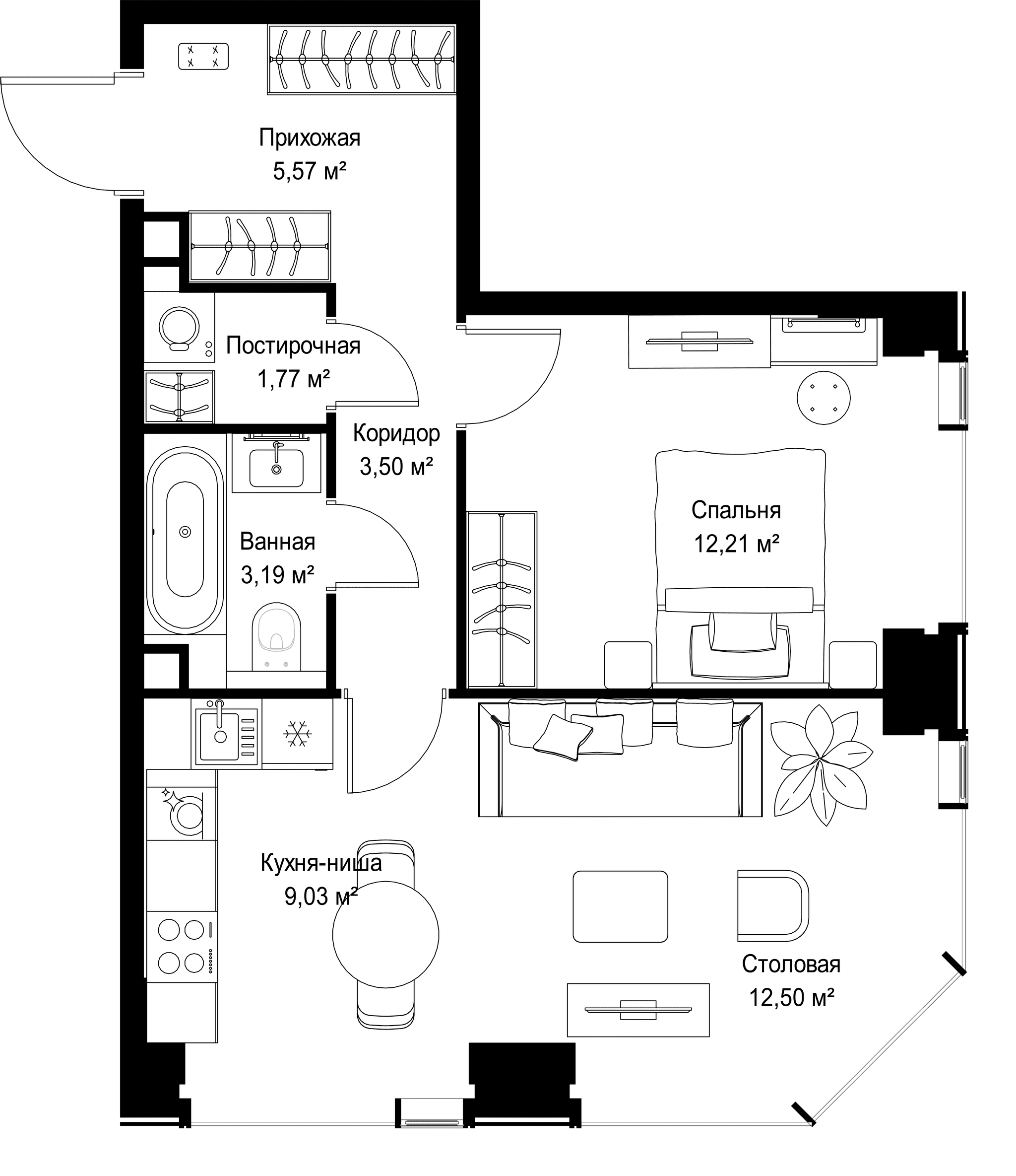 1-комн. Квартира 47.77 м², г. Москва, Вишнёвая улица