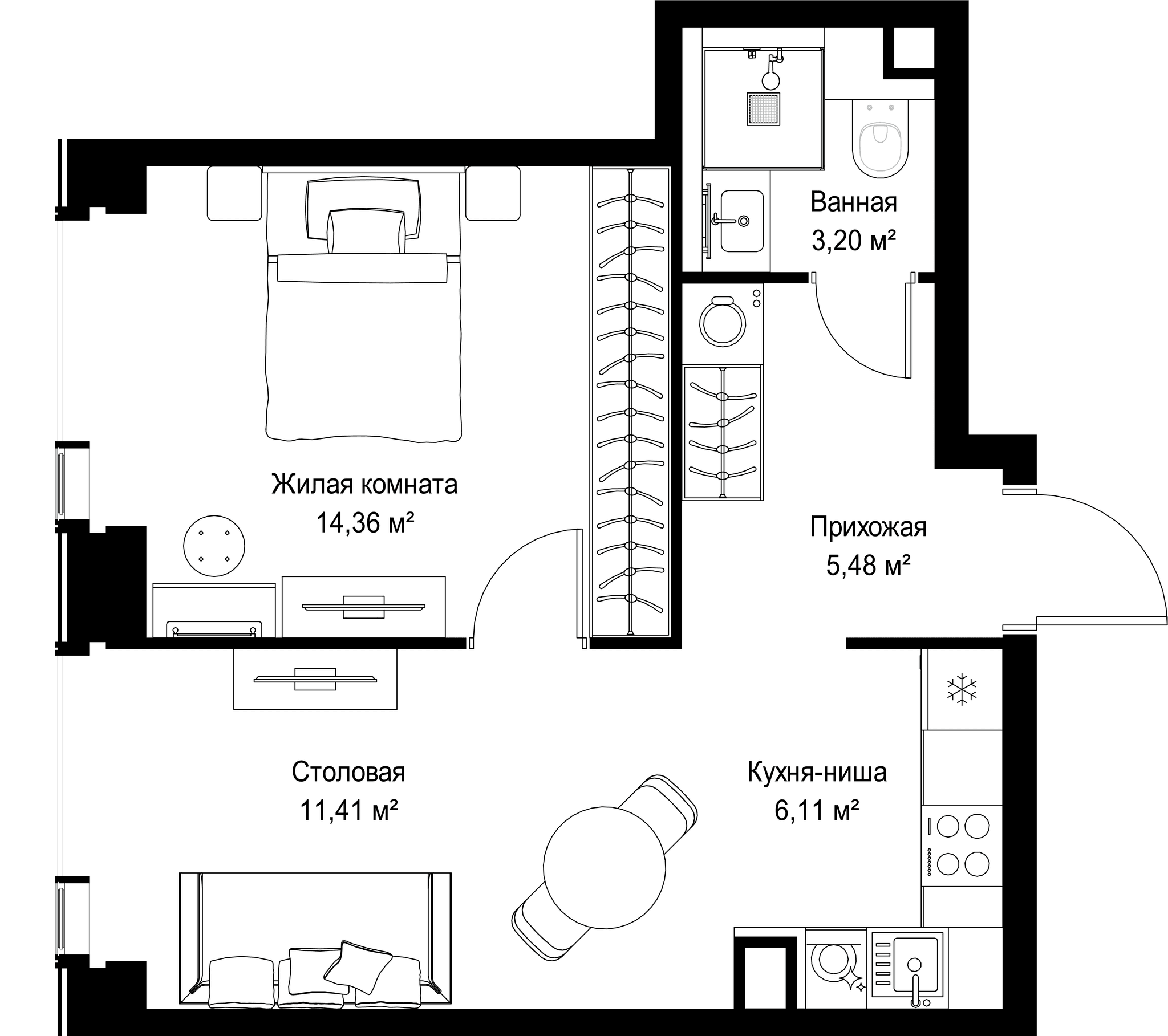 1-комн. Квартира 40.56 м², г. Москва, Вишнёвая улица