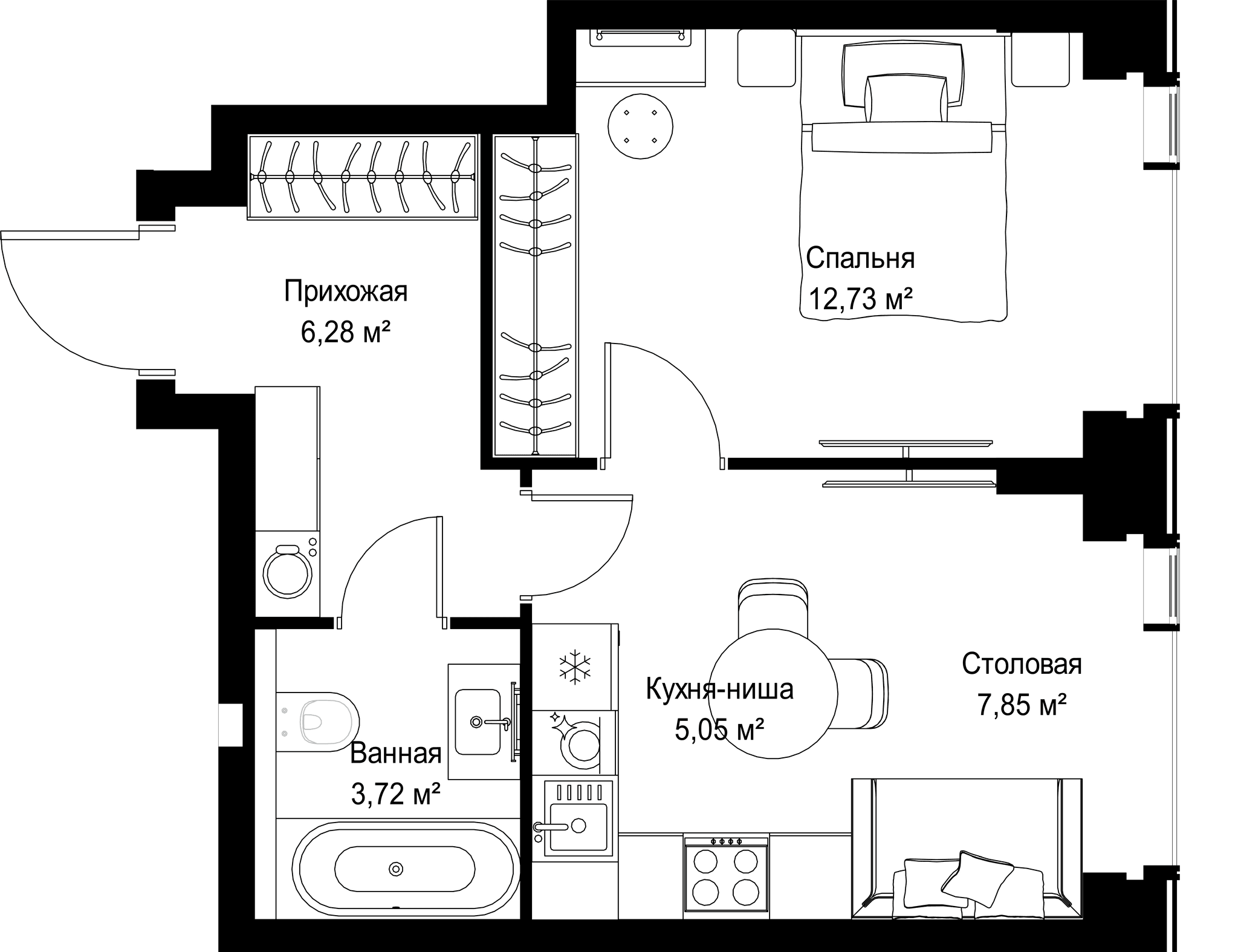 1-комн. Квартира 35.63 м², г. Москва, Вишнёвая улица