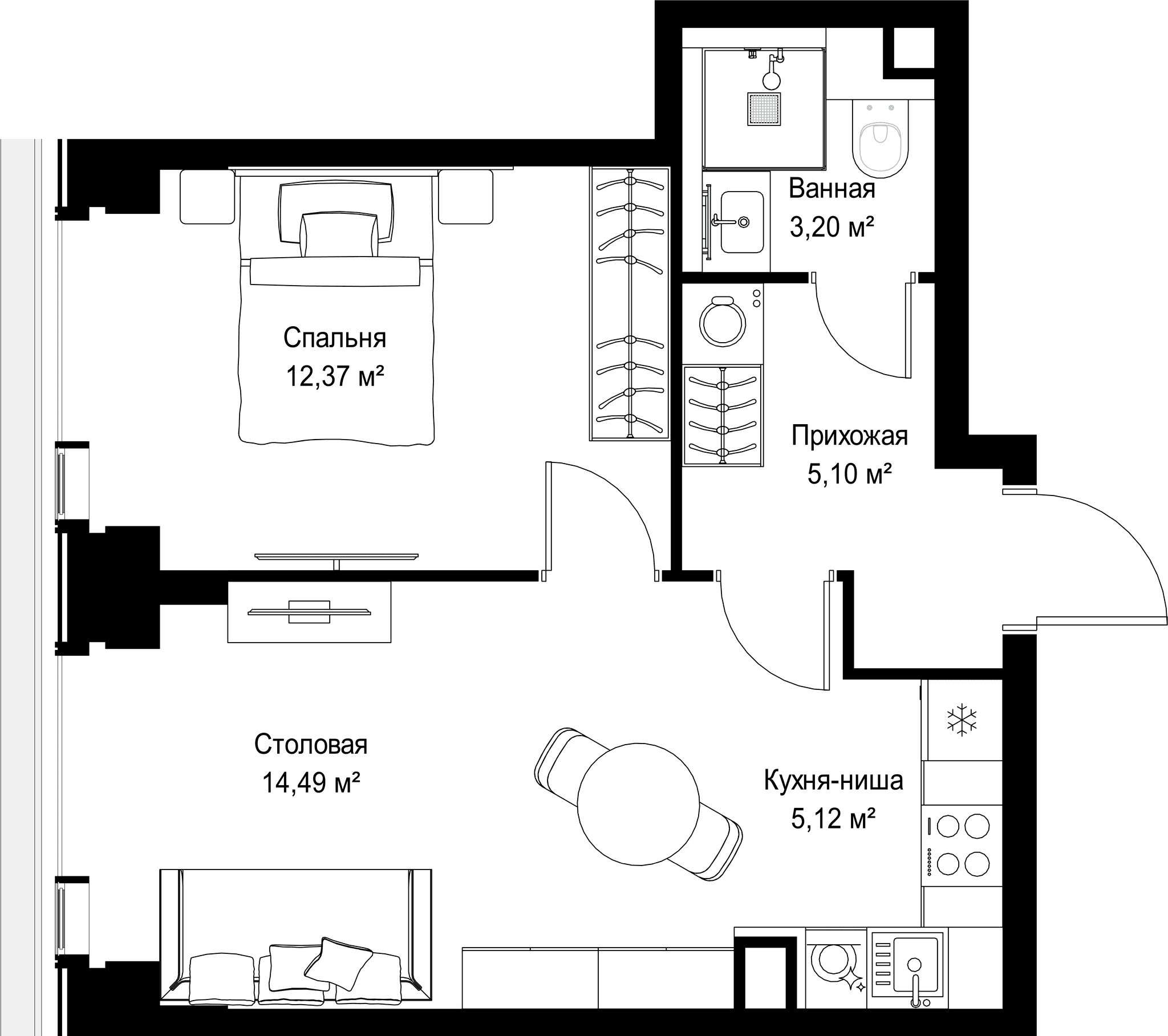 1-комн. Квартира 40.28 м², г. Москва, Вишнёвая улица