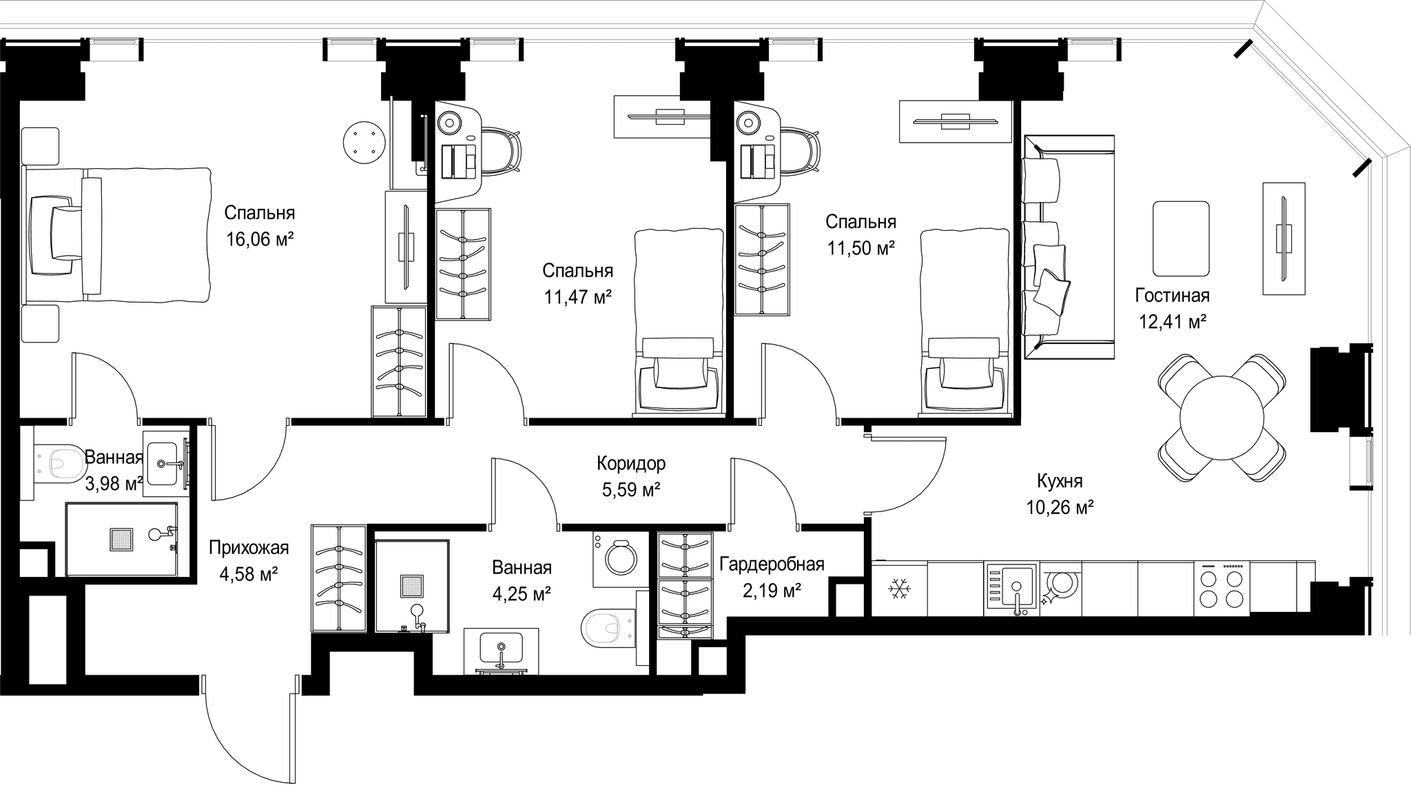 3-комн. Квартира 82.29 м², г. Москва, Вишнёвая улица