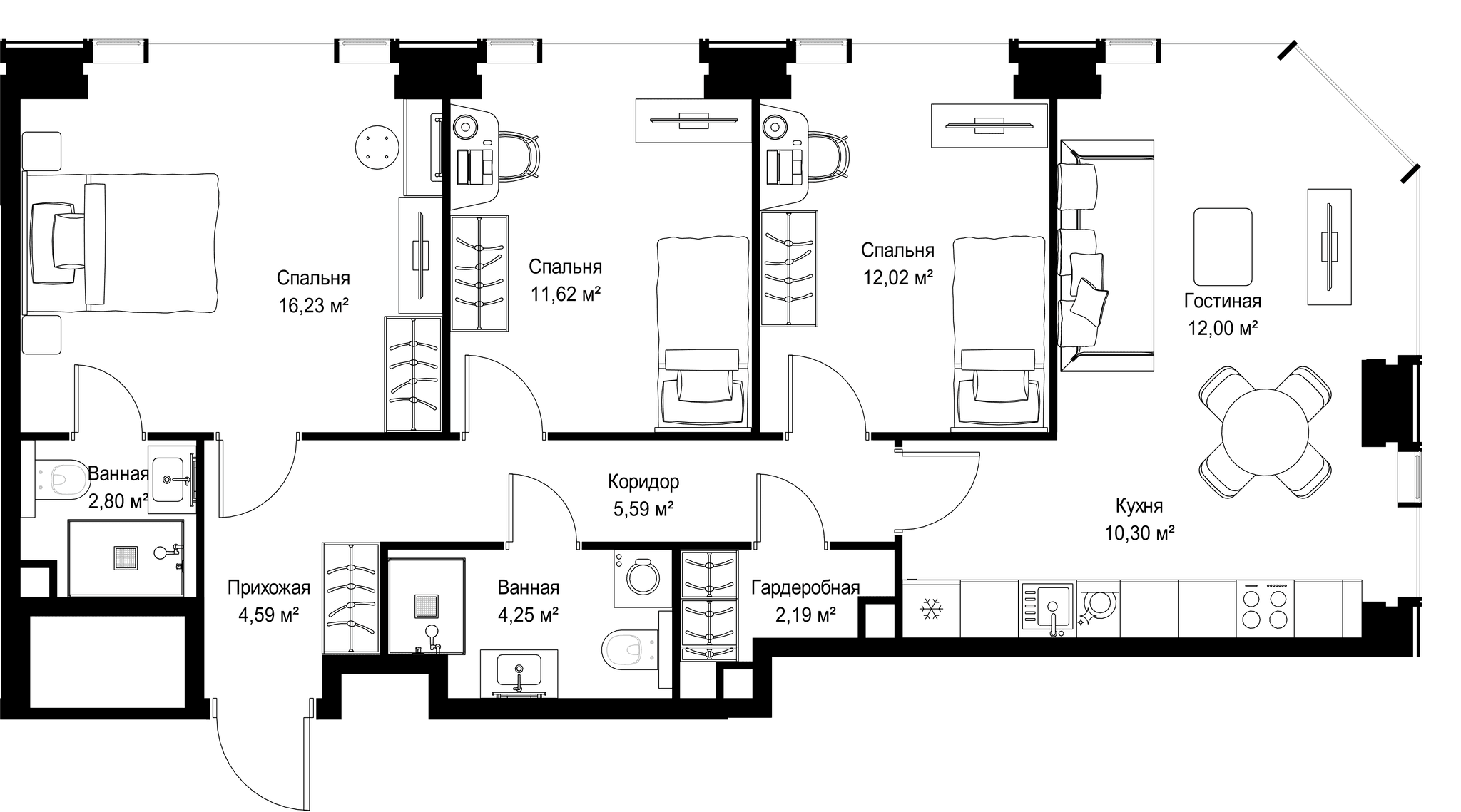 3-комн. Квартира 81.59 м², г. Москва, Вишнёвая улица