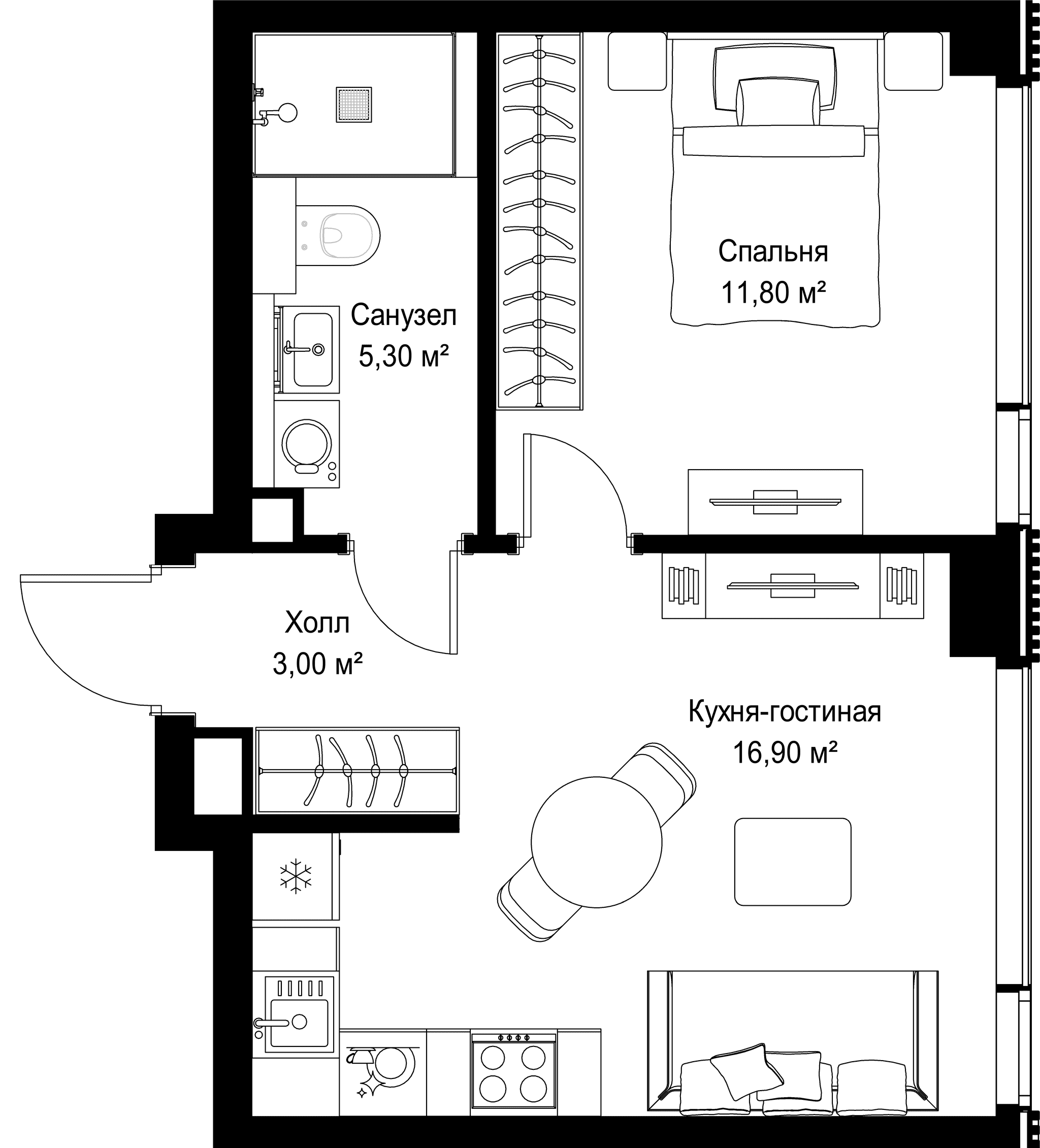 1-комн. Квартира 37.00 м², г. Москва, Вишнёвая улица