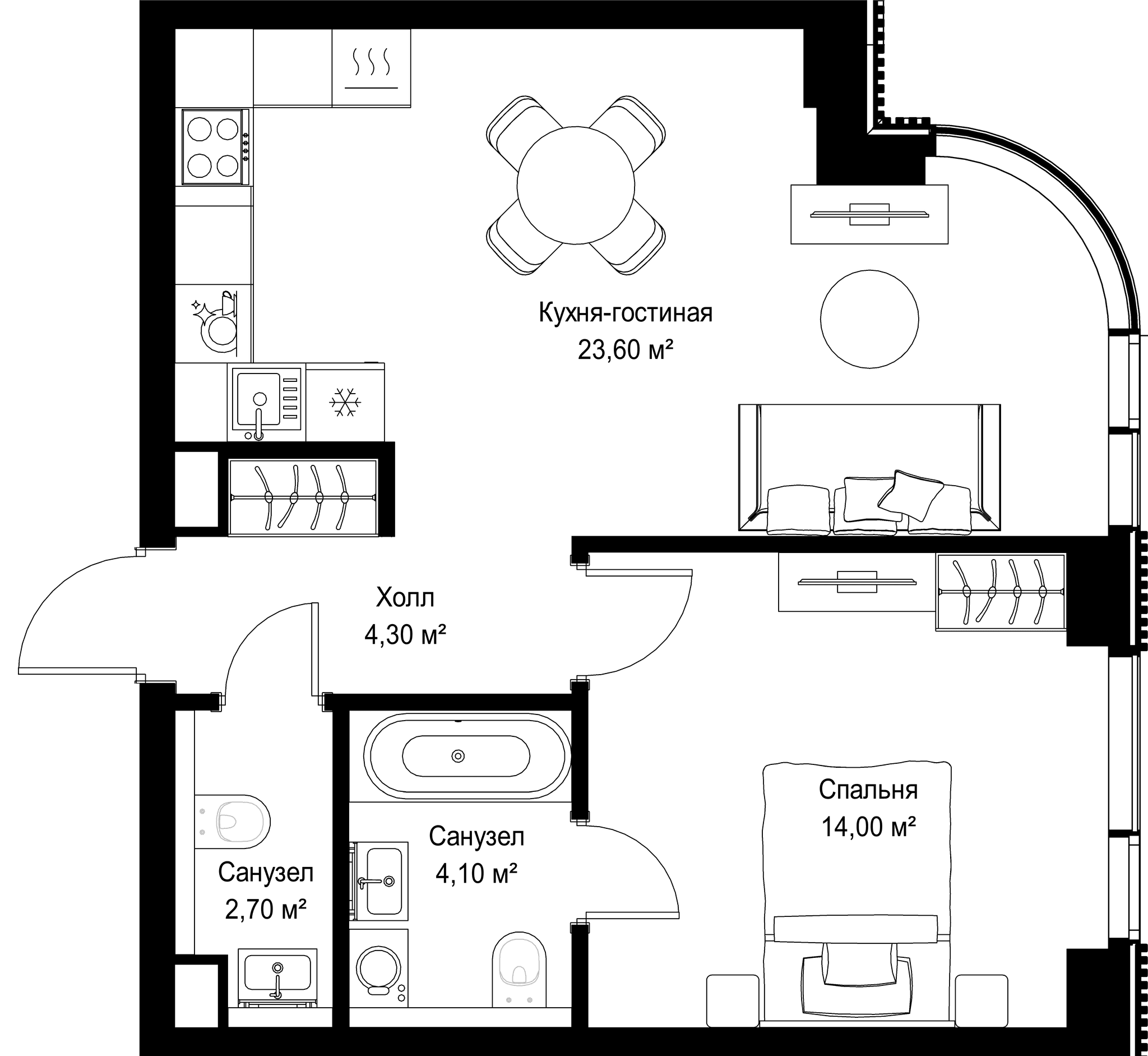 1-комн. Квартира 48.70 м², г. Москва, Вишнёвая улица