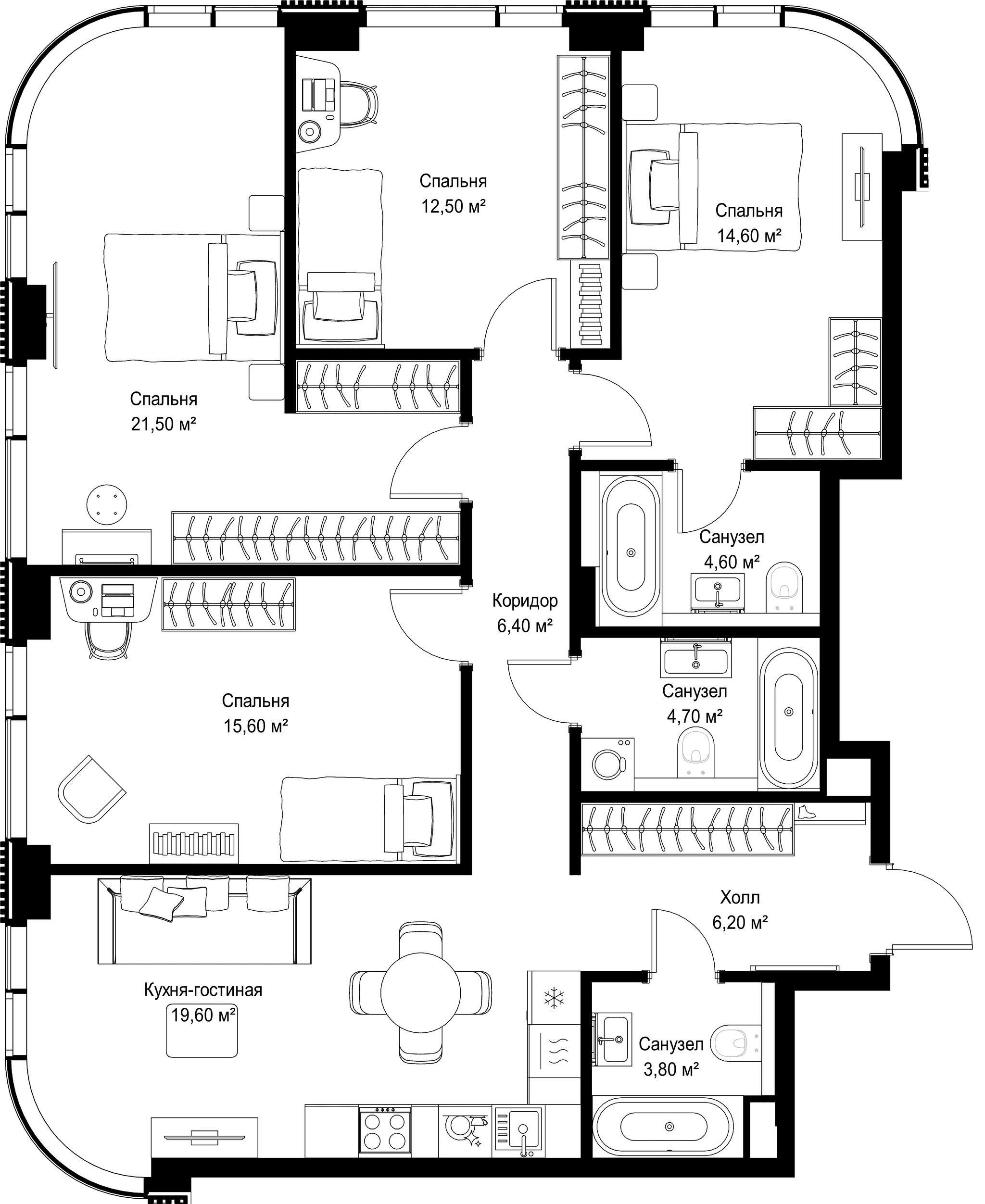 4-комн. Квартира 109.50 м², г. Москва, Вишнёвая улица