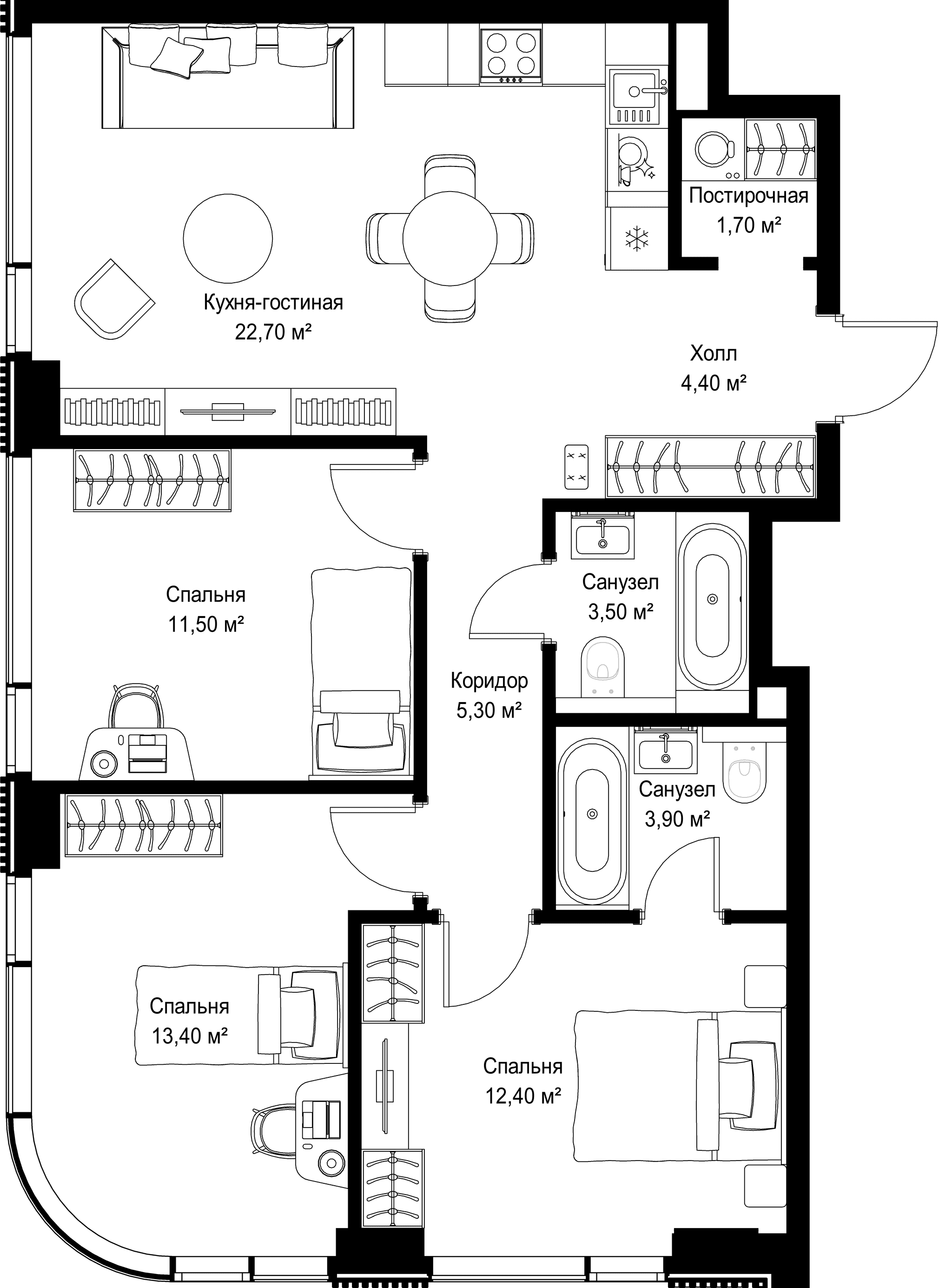 3-комн. Квартира 78.80 м², г. Москва, Вишнёвая улица