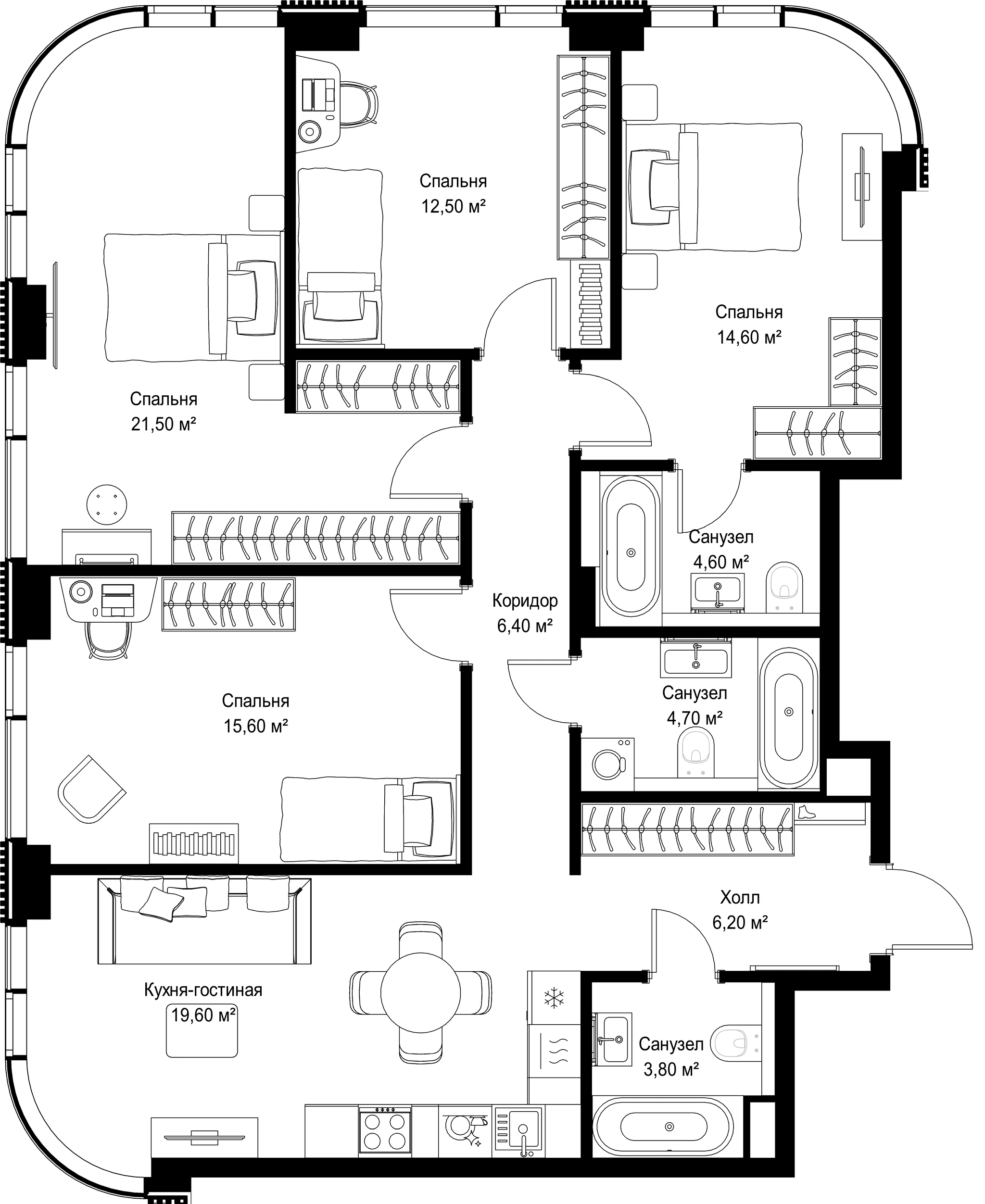 4-комн. Квартира 109.50 м², г. Москва, Вишнёвая улица