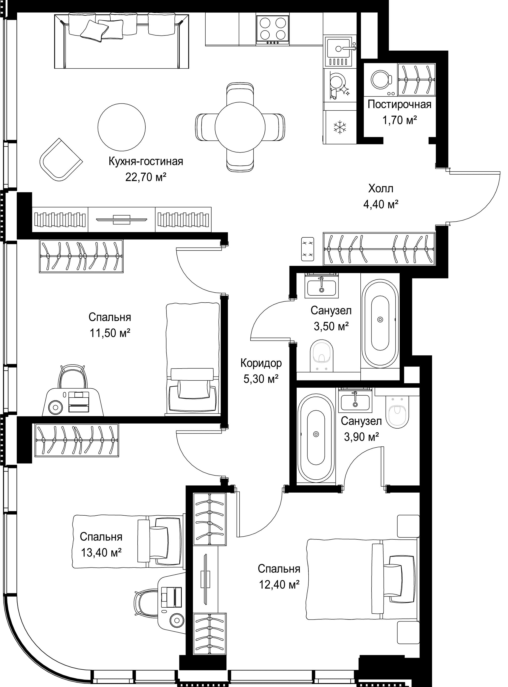 3-комн. Квартира 78.80 м², г. Москва, Вишнёвая улица