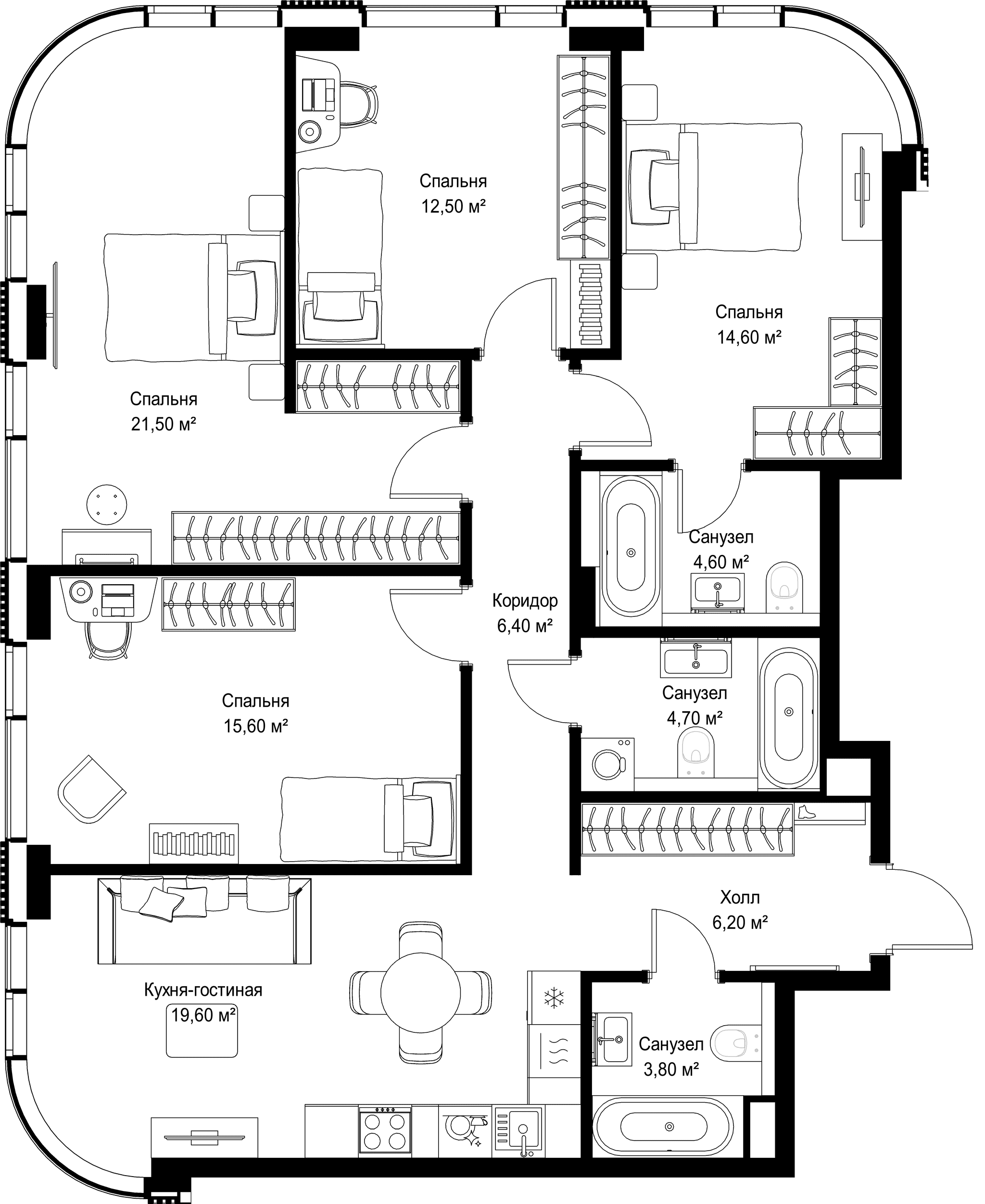 4-комн. Квартира 109.50 м², г. Москва, Вишнёвая улица