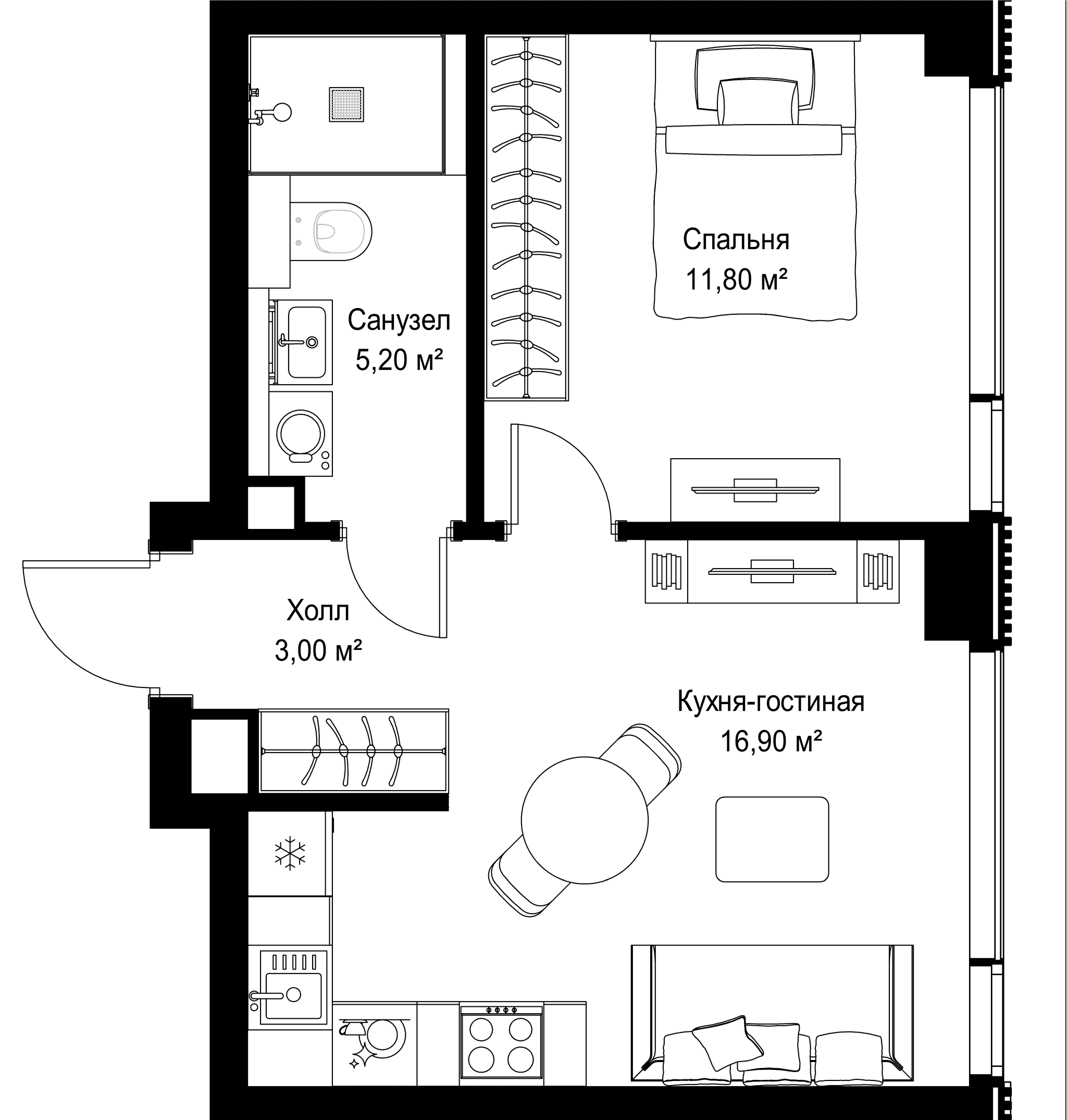 1-комн. Квартира 36.90 м², г. Москва, Вишнёвая улица