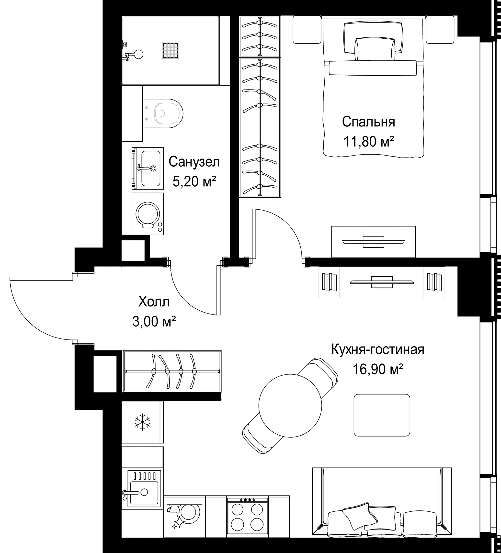 1-комн. Квартира 36.90 м², г. Москва, Вишнёвая улица