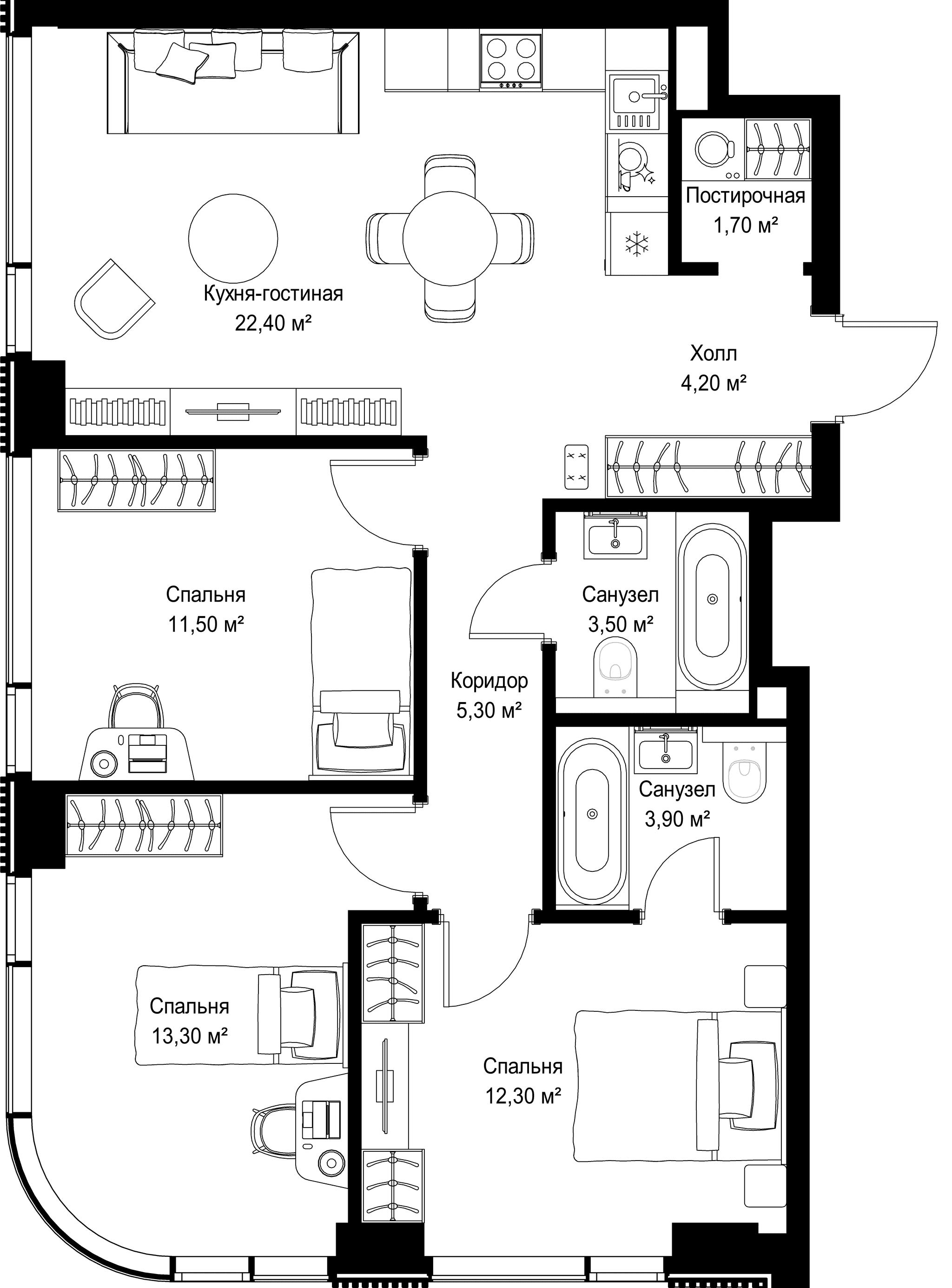 3-комн. Квартира 78.10 м², г. Москва, Вишнёвая улица