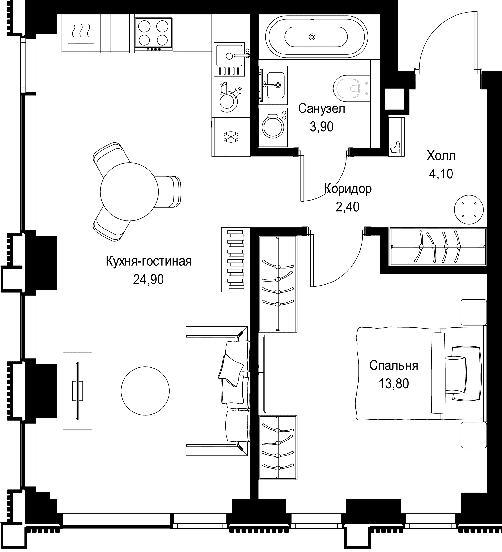 1-комн. Квартира 49.10 м², г. Москва, Вишнёвая улица