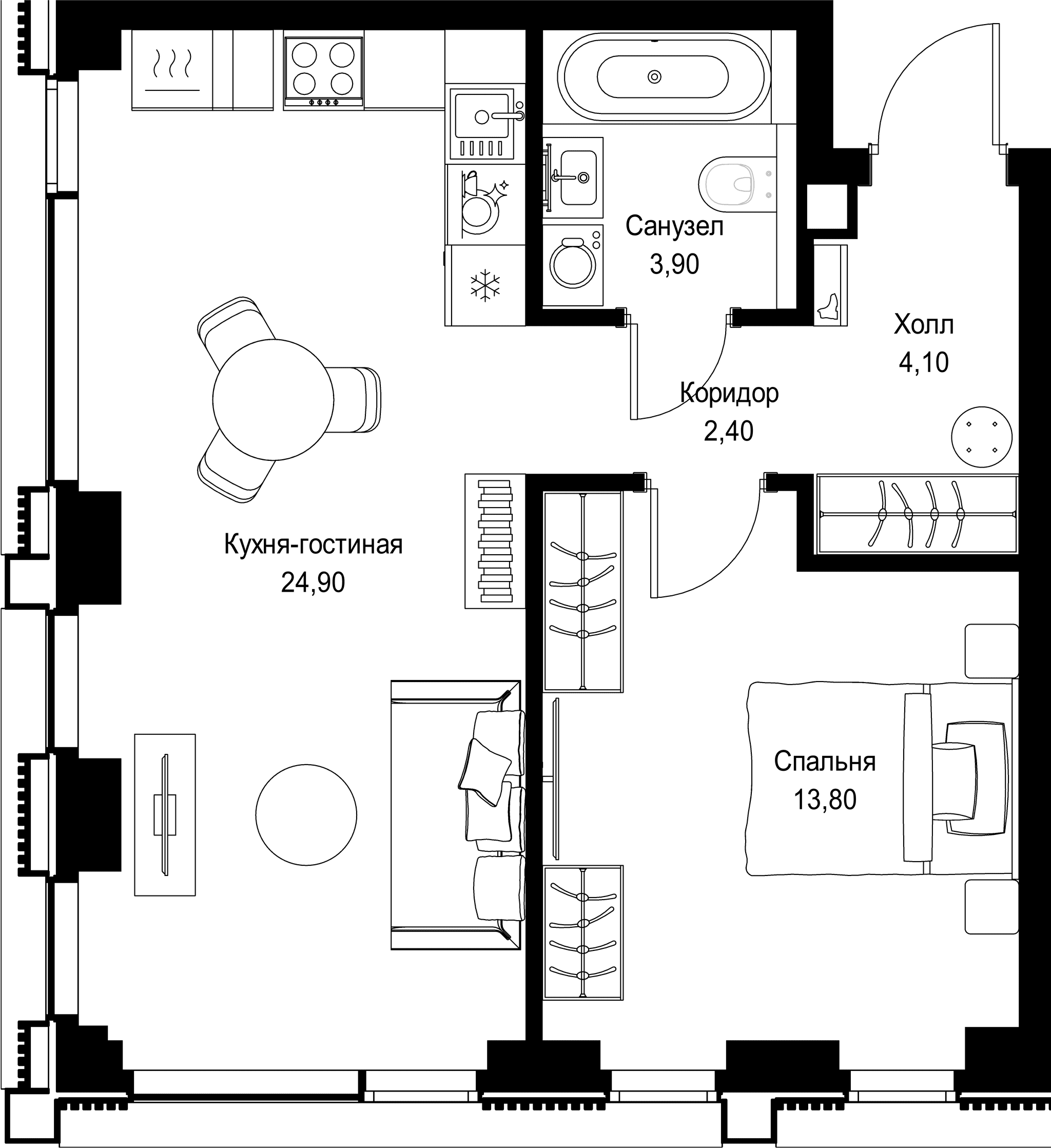 1-комн. Квартира 49.10 м², г. Москва, Вишнёвая улица