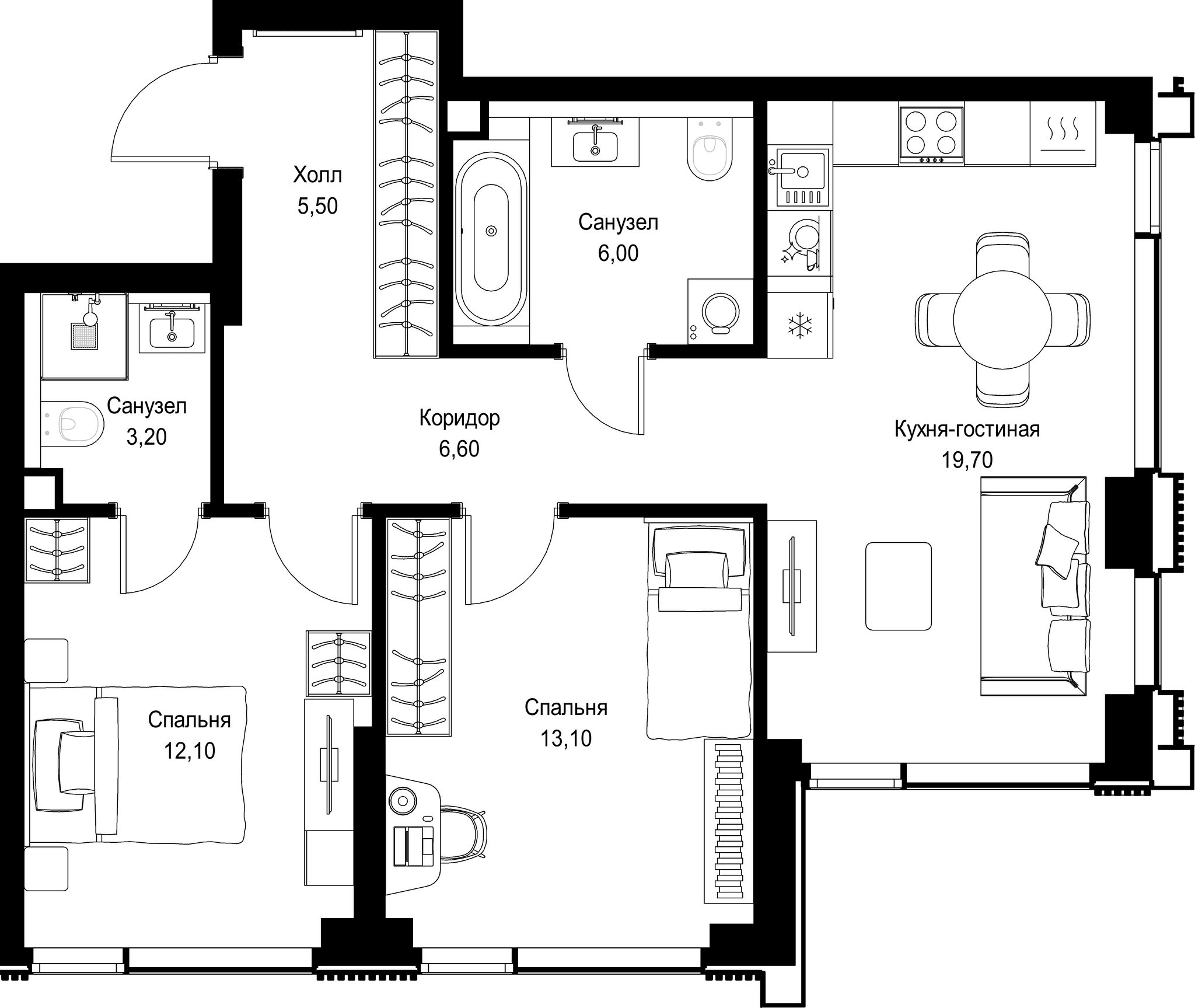 2-комн. Квартира 66.20 м², г. Москва, Вишнёвая улица
