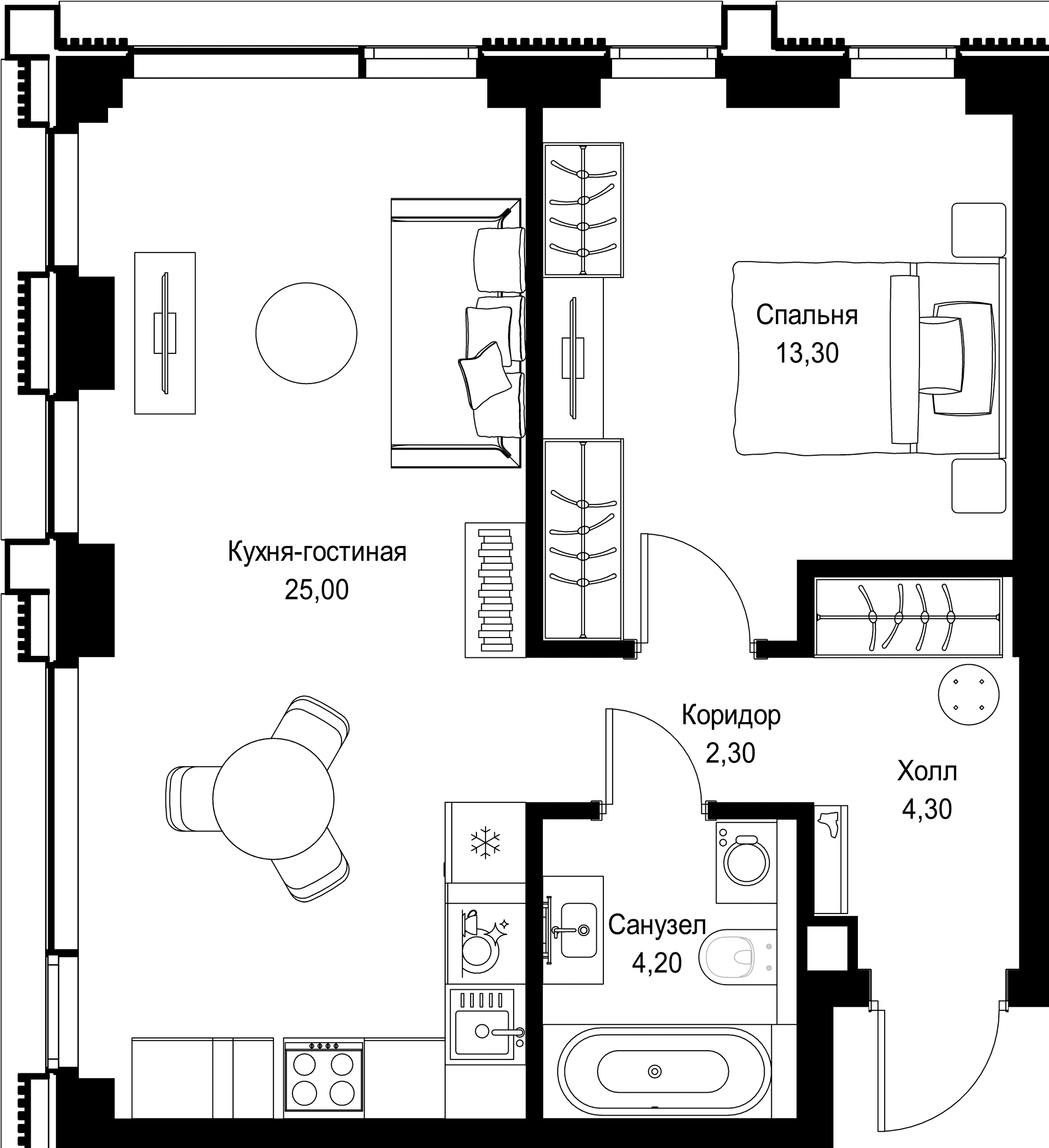 1-комн. Квартира 49.10 м², г. Москва, Вишнёвая улица
