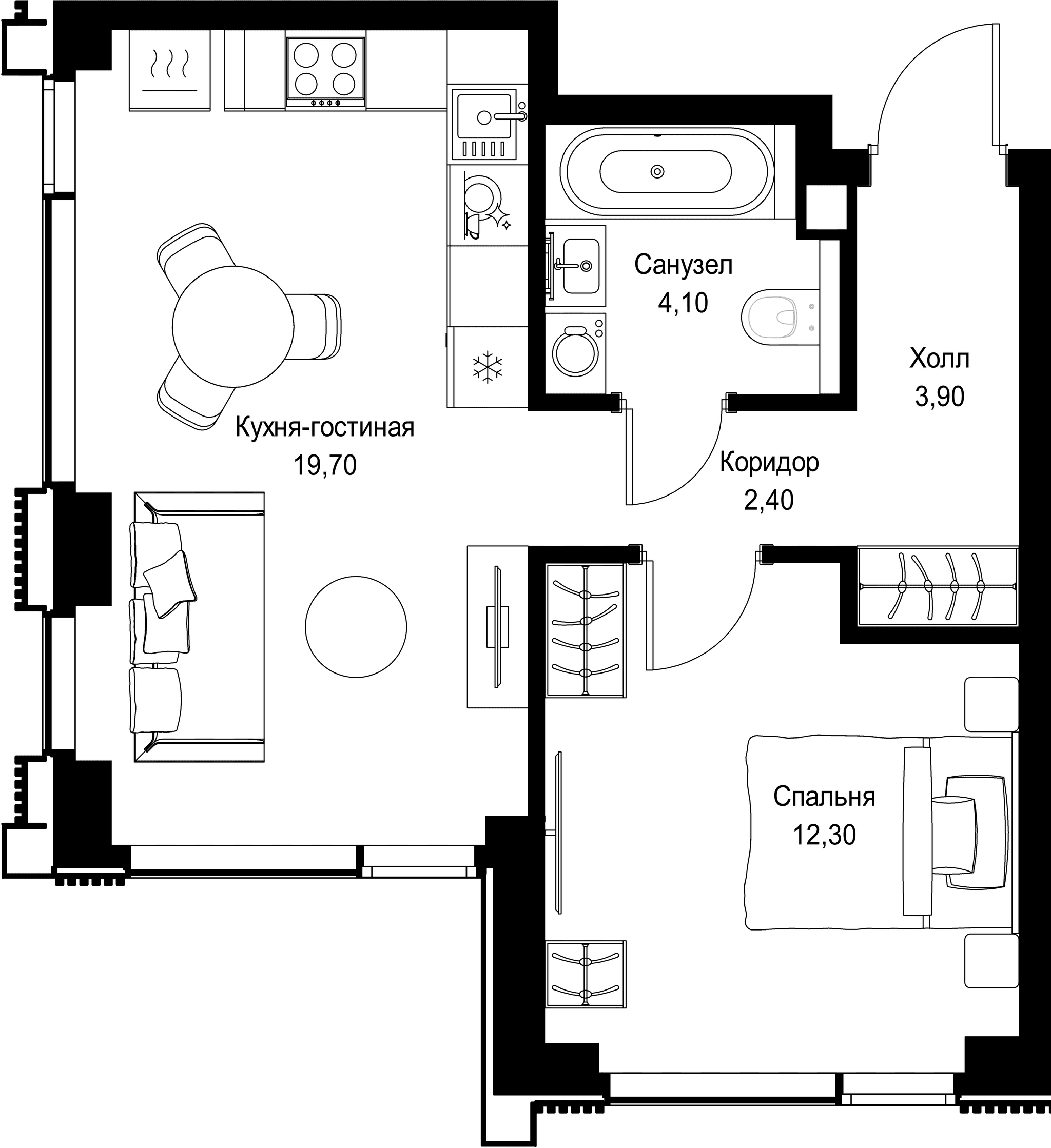 1-комн. Квартира 42.40 м², г. Москва, Вишнёвая улица