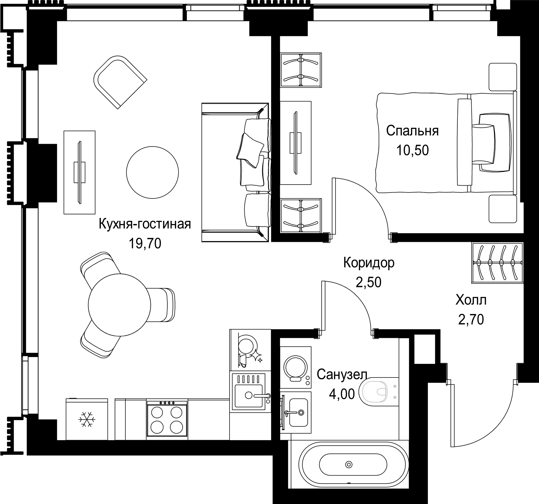 1-комн. Квартира 39.40 м², г. Москва, Вишнёвая улица