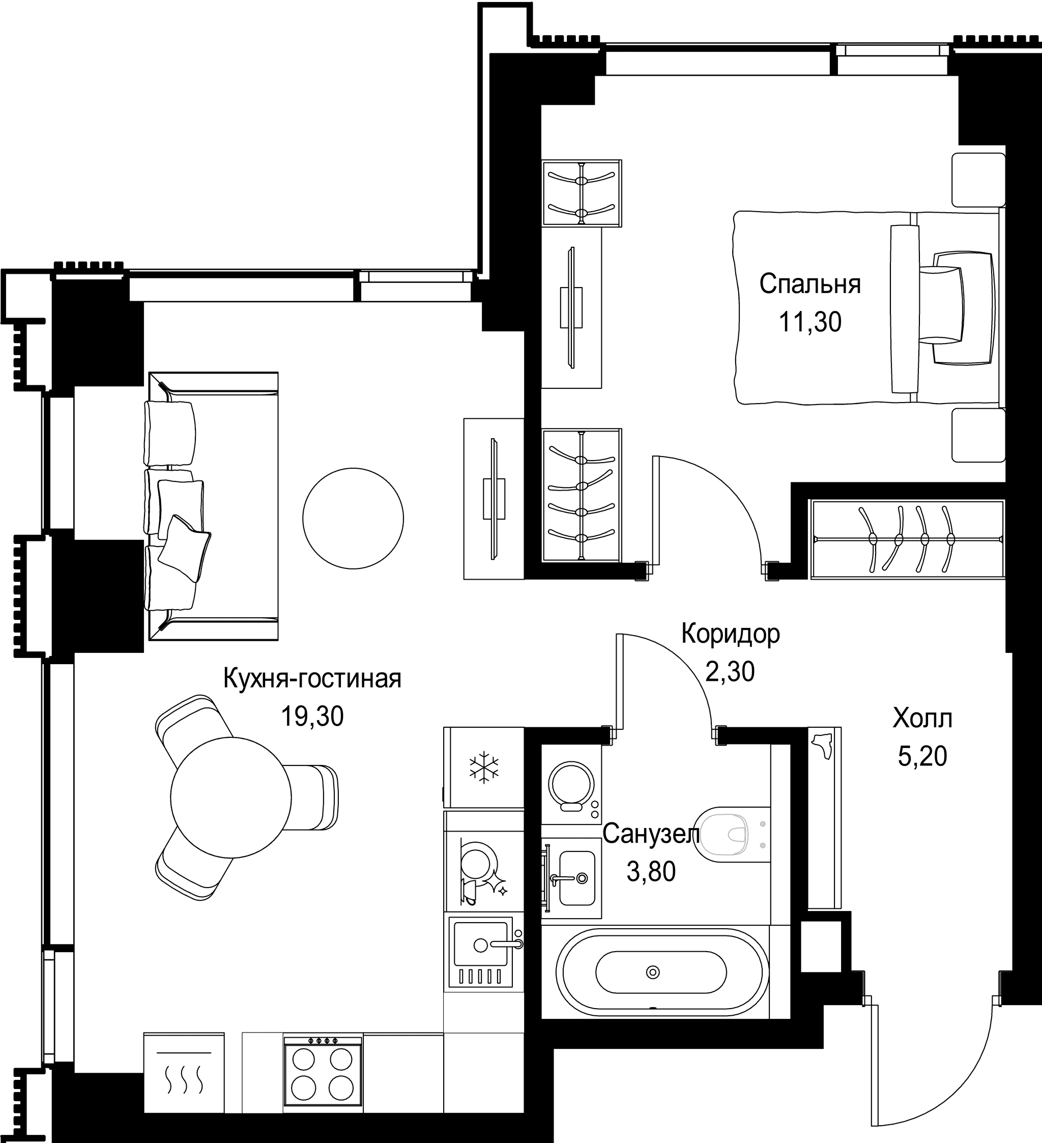 1-комн. Квартира 41.90 м², г. Москва, Вишнёвая улица