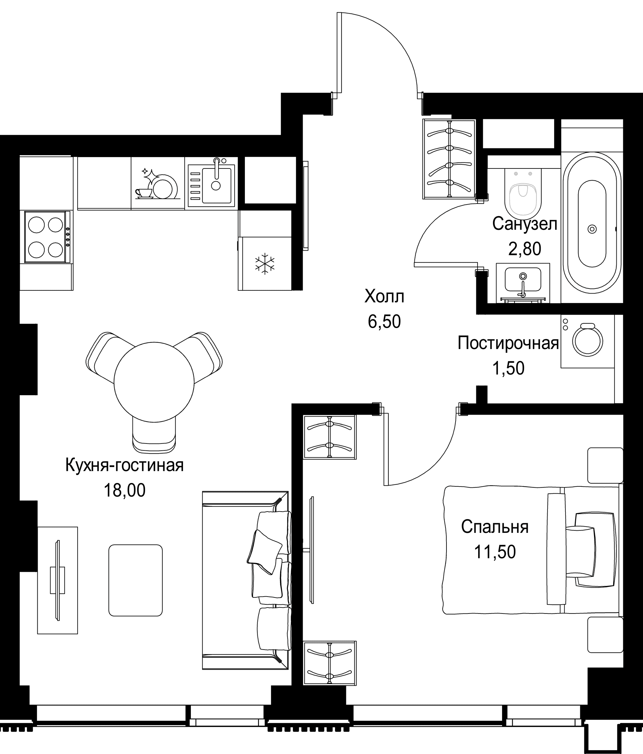 1-комн. Квартира 40.30 м², г. Москва, Вишнёвая улица