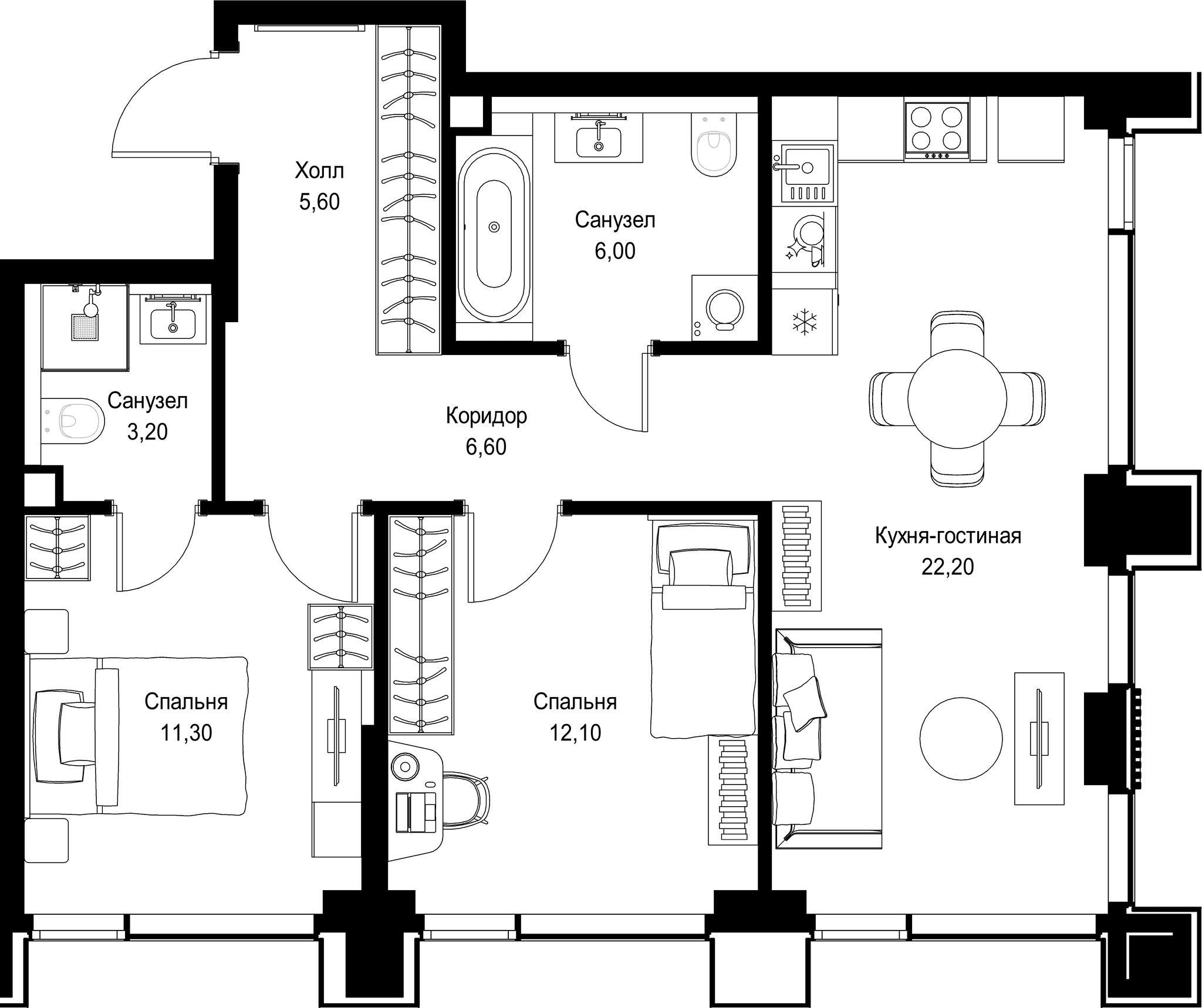 2-комн. Квартира 67.00 м², г. Москва, Вишнёвая улица