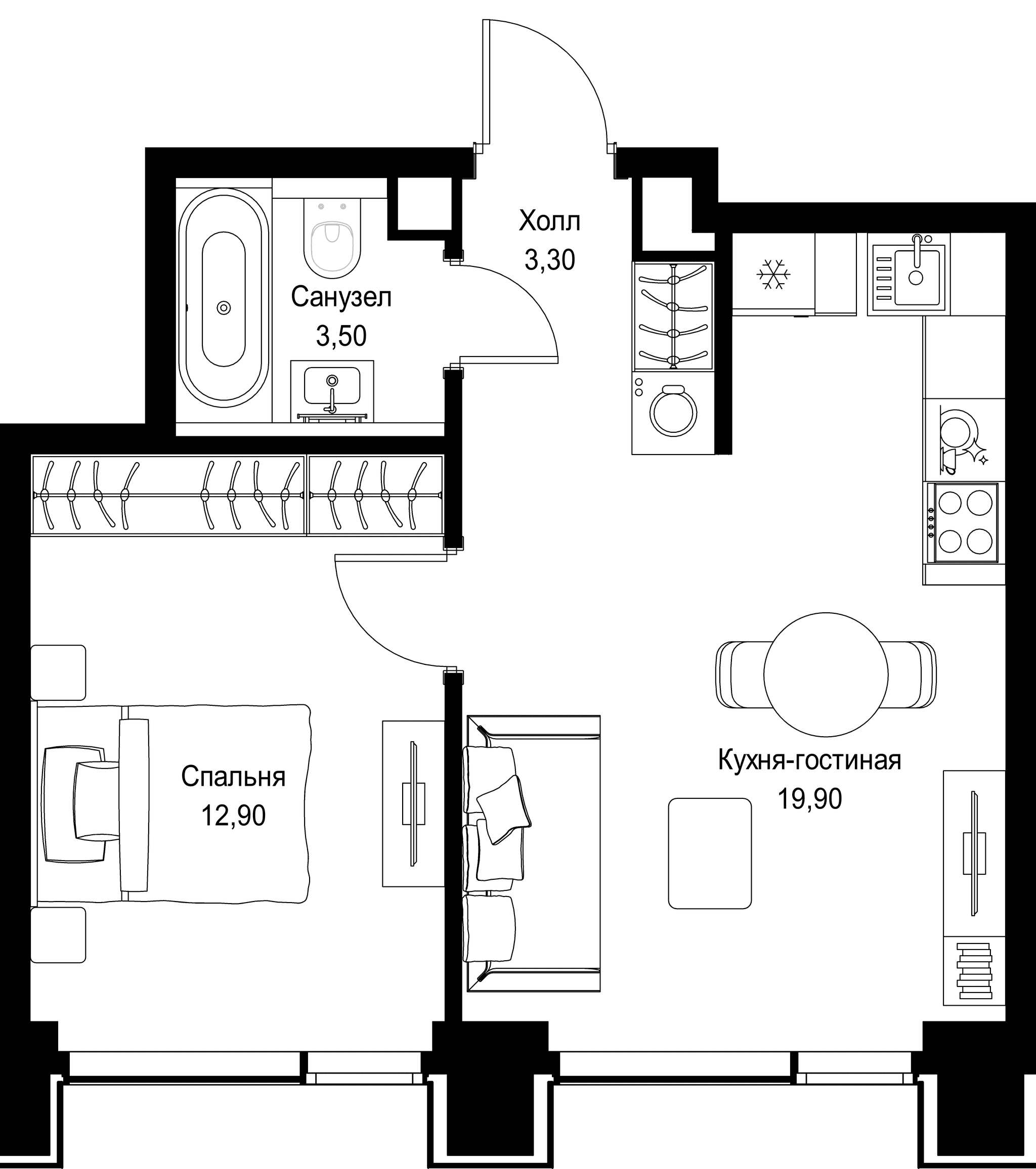 1-комн. Квартира 39.60 м², г. Москва, Вишнёвая улица