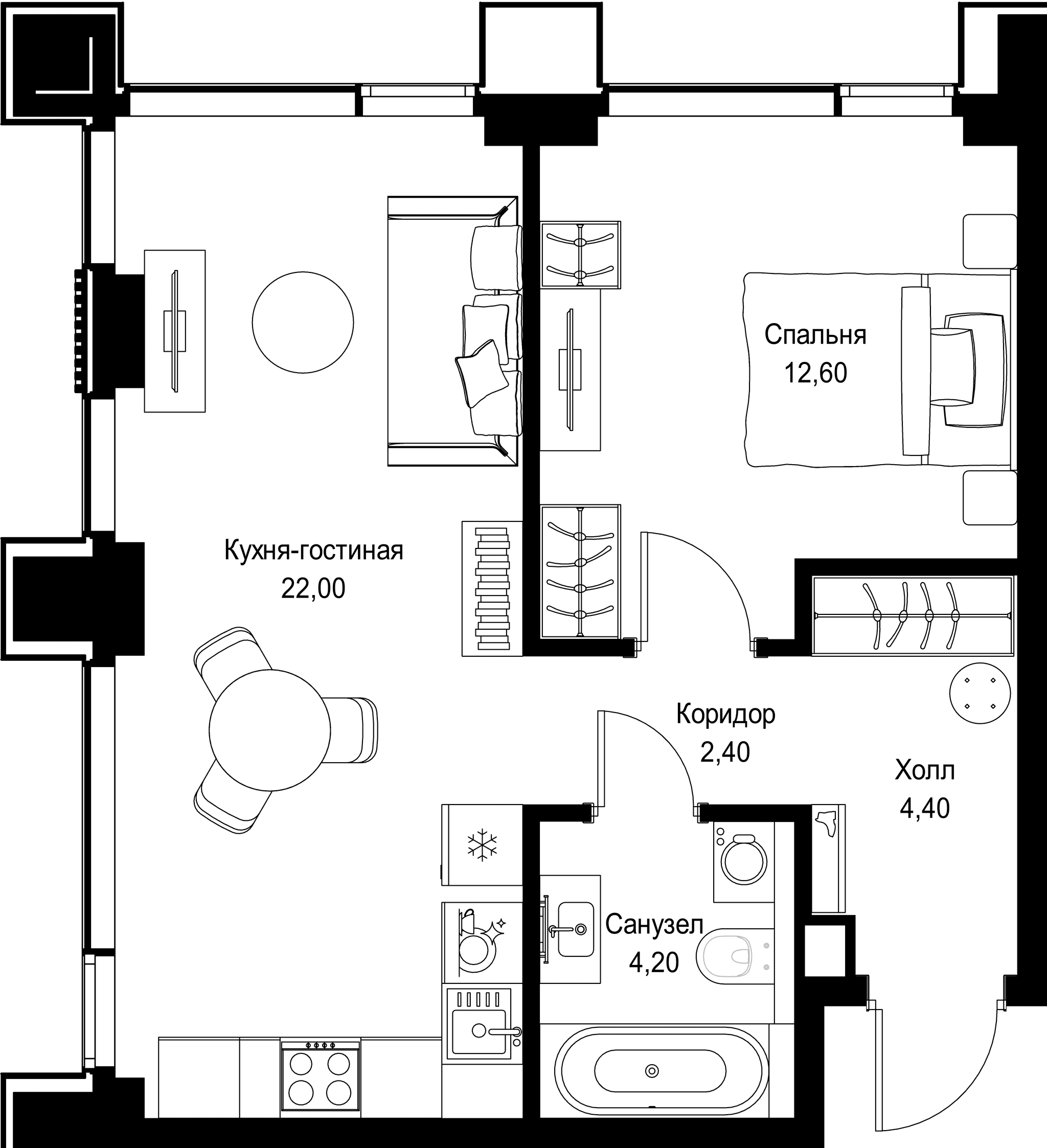 1-комн. Квартира 45.60 м², г. Москва, Вишнёвая улица