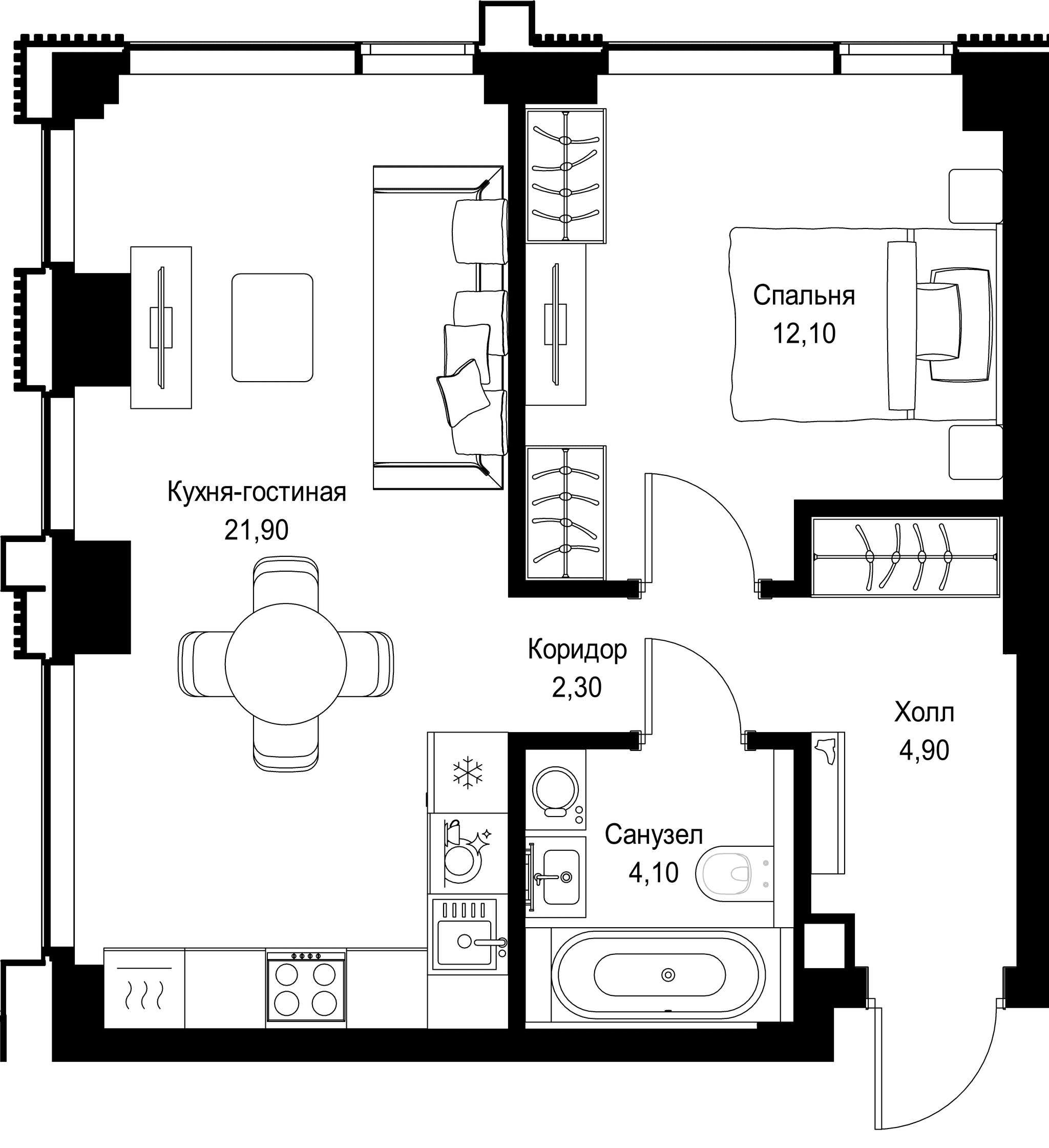 1-комн. Квартира 45.30 м², г. Москва, Вишнёвая улица