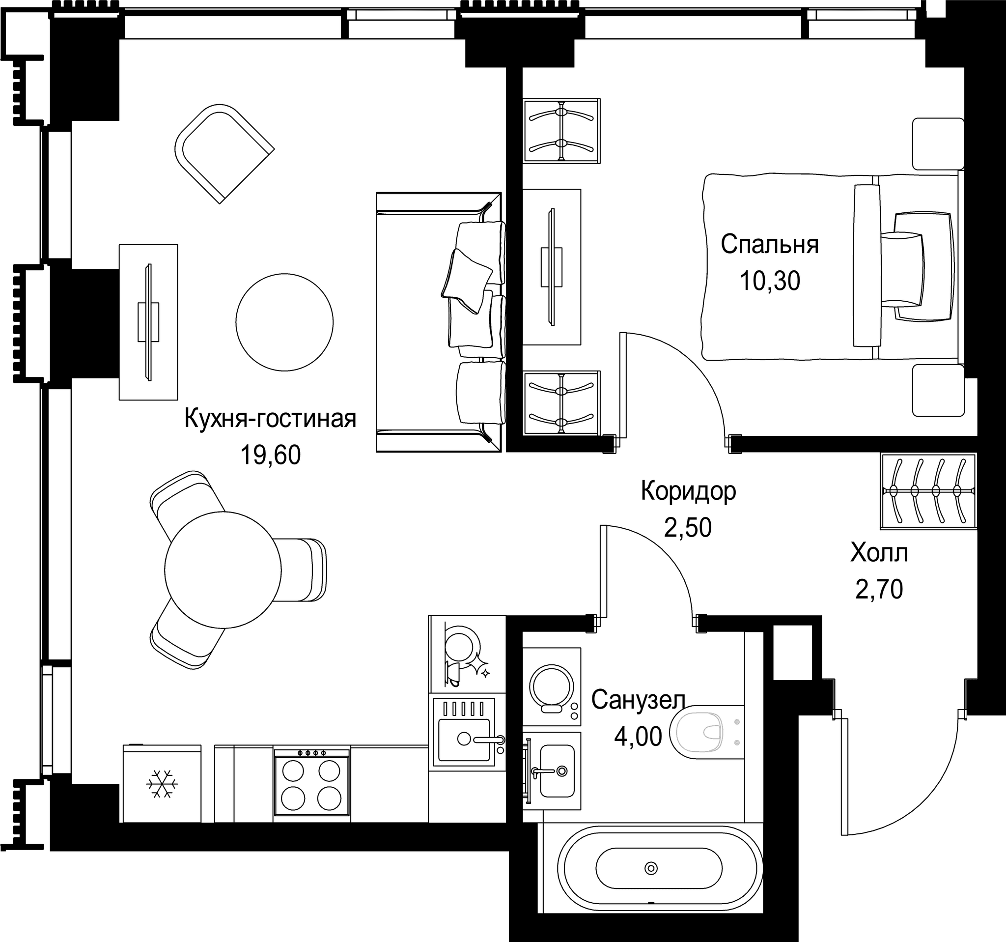 1-комн. Квартира 39.10 м², г. Москва, Вишнёвая улица
