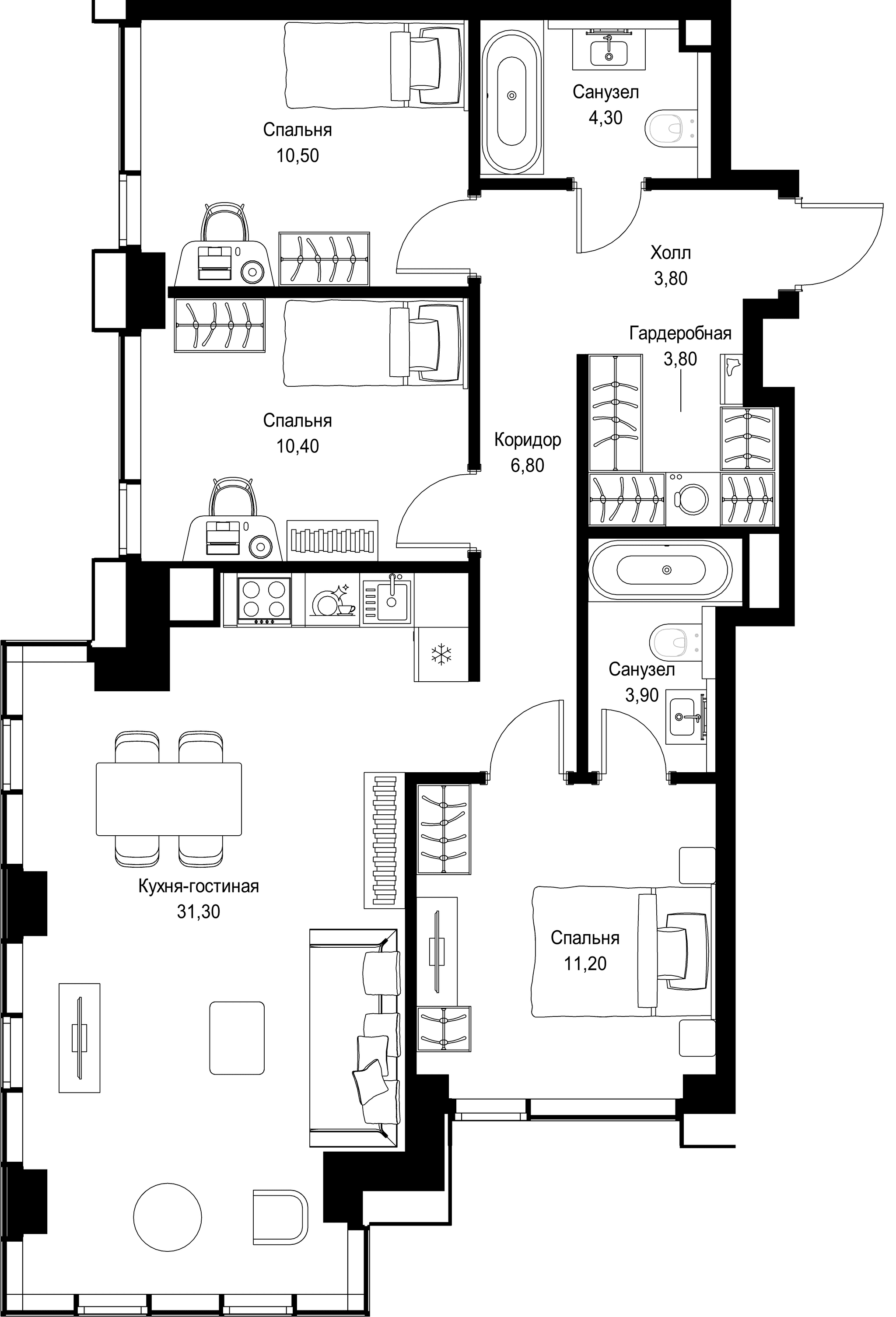 3-комн. Квартира 86.00 м², г. Москва, Вишнёвая улица