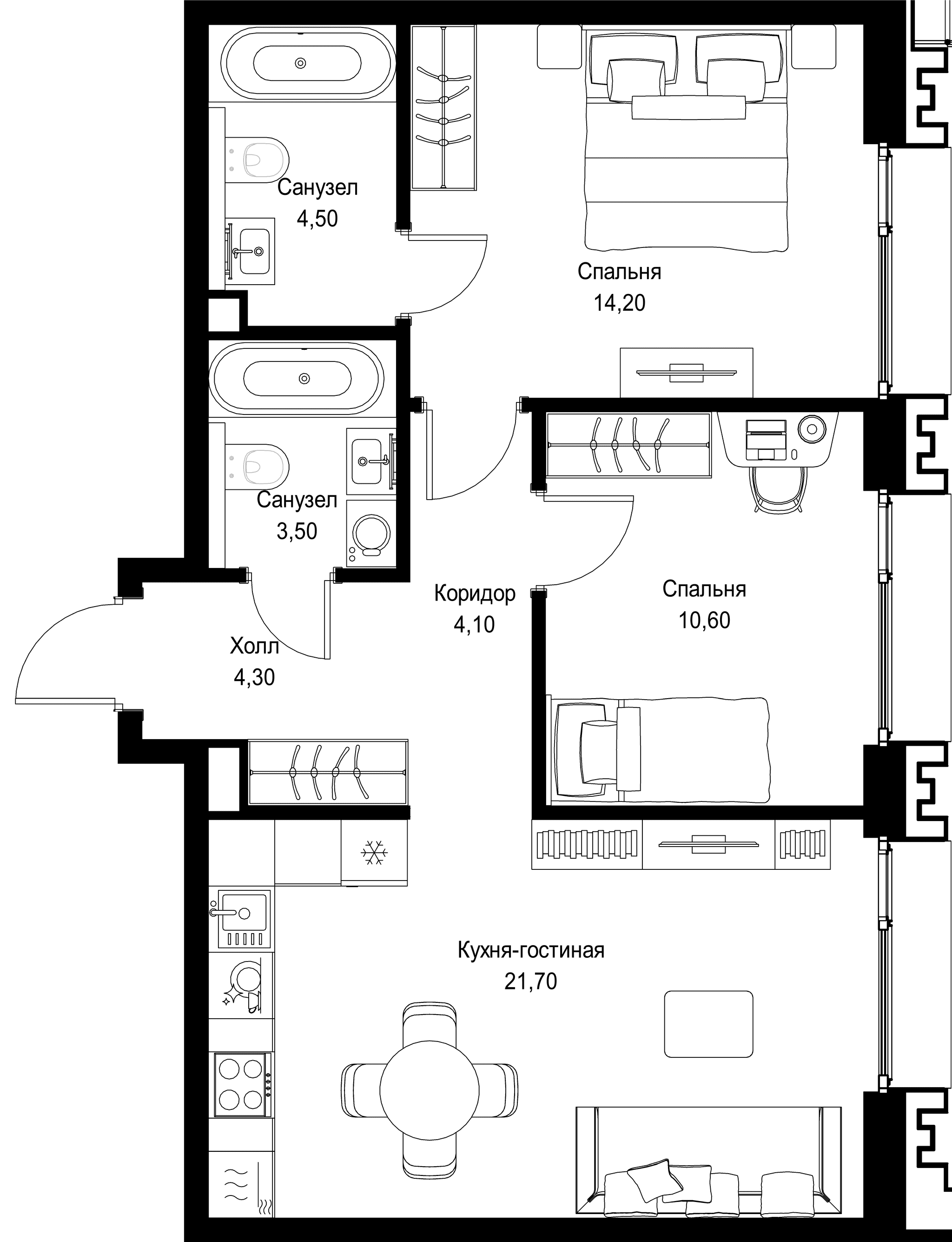 2-комн. Квартира 62.90 м², г. Москва, Вишнёвая улица
