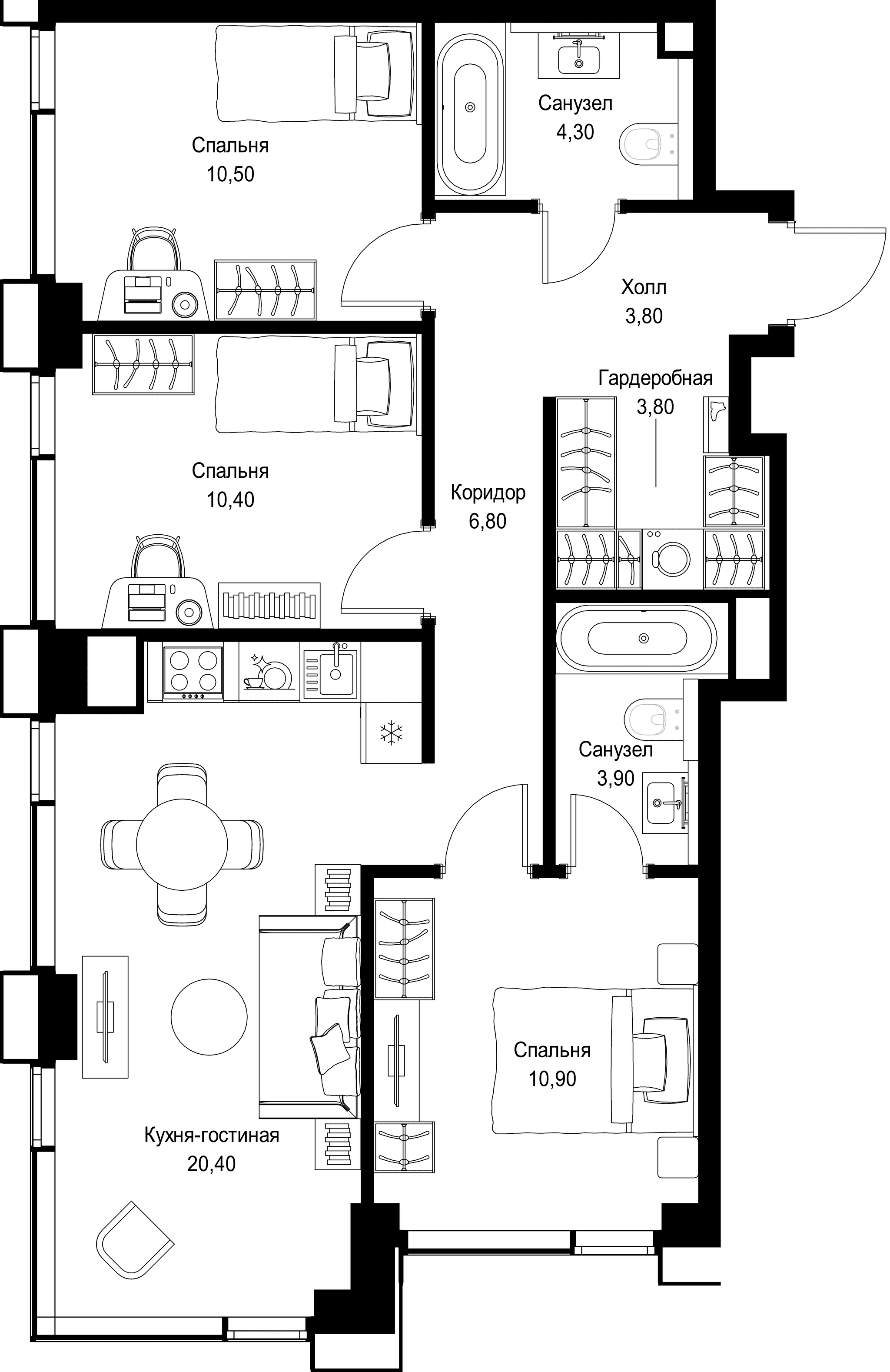 3-комн. Квартира 74.80 м², г. Москва, Вишнёвая улица