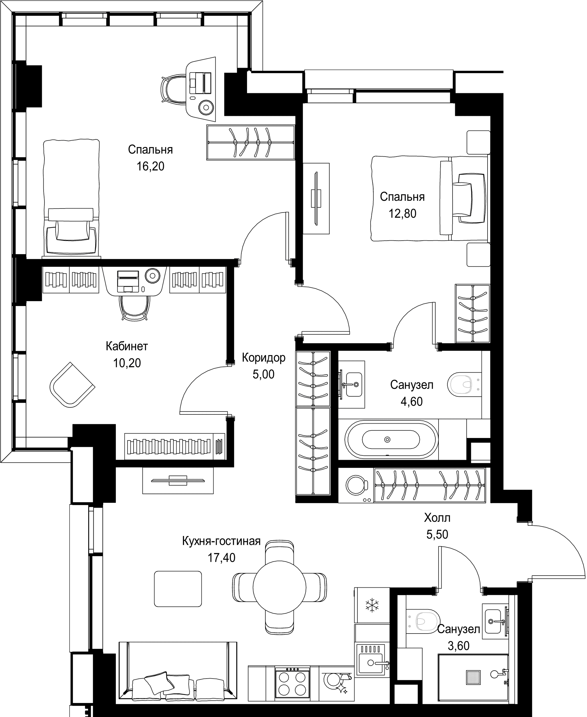 3-комн. Квартира 75.30 м², г. Москва, Вишнёвая улица