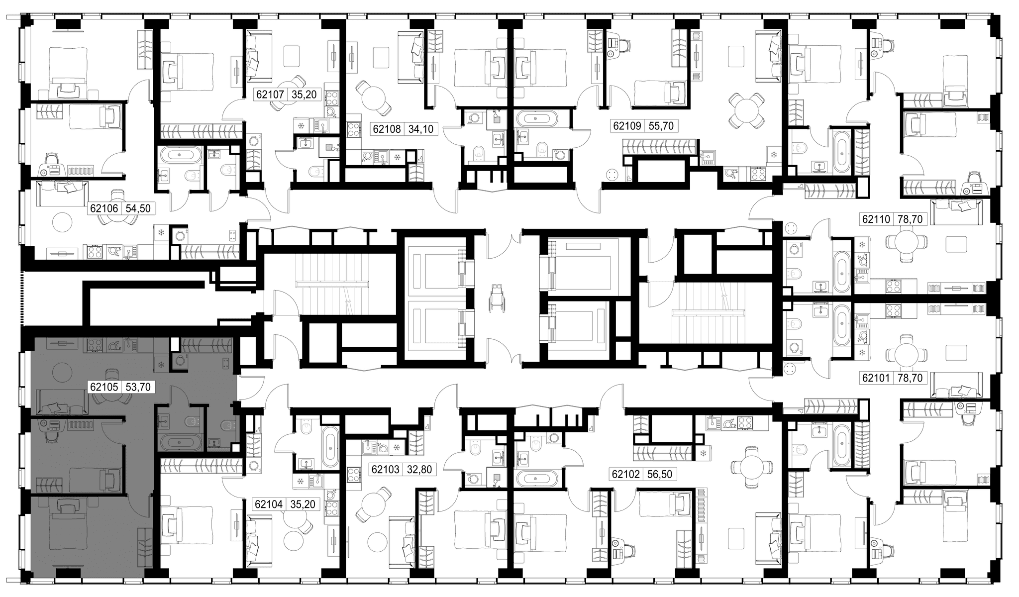 2-комн. Квартира 53.70 м², г. Москва, Вишнёвая улица