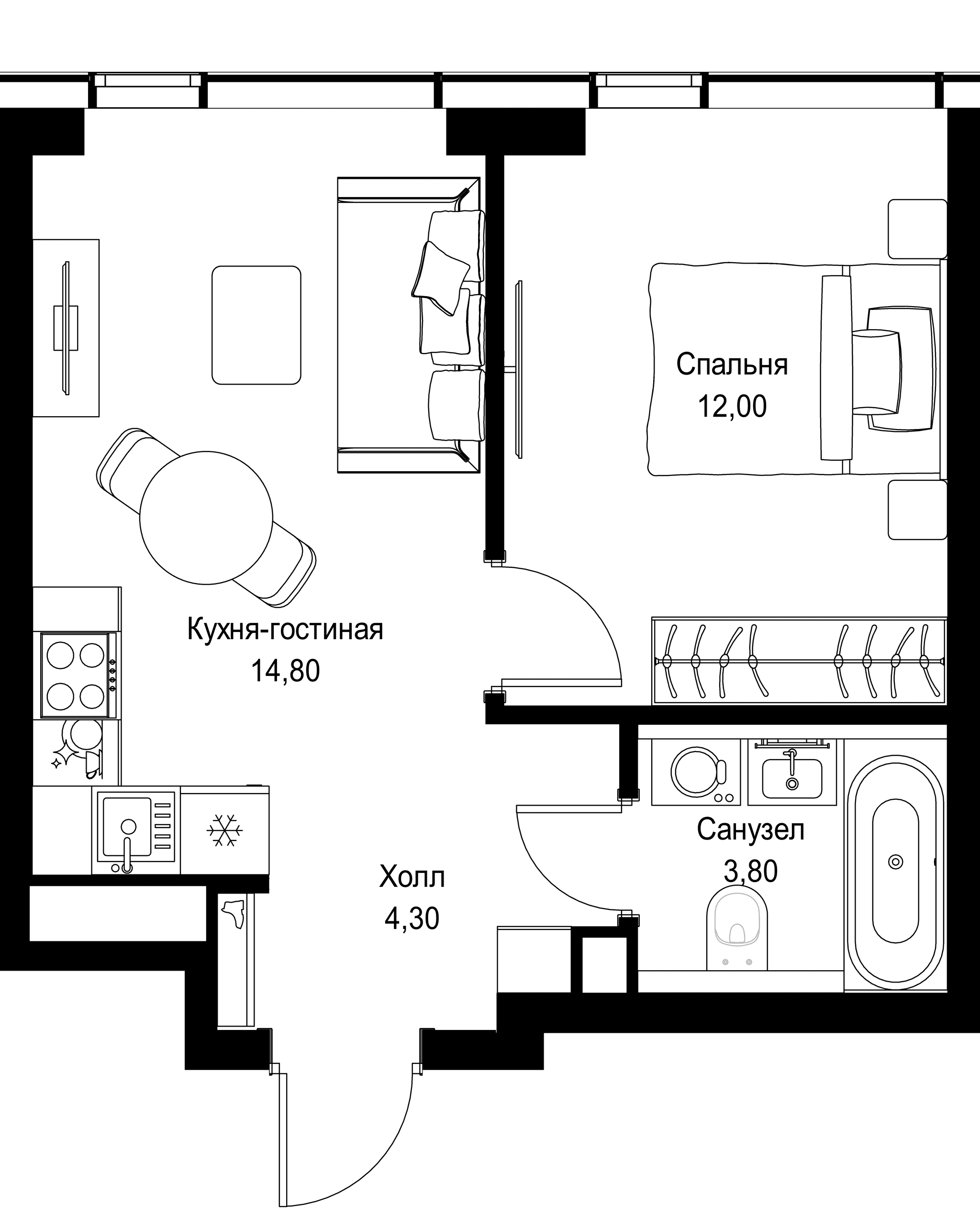 1-комн. Квартира 34.90 м², г. Москва, Вишнёвая улица