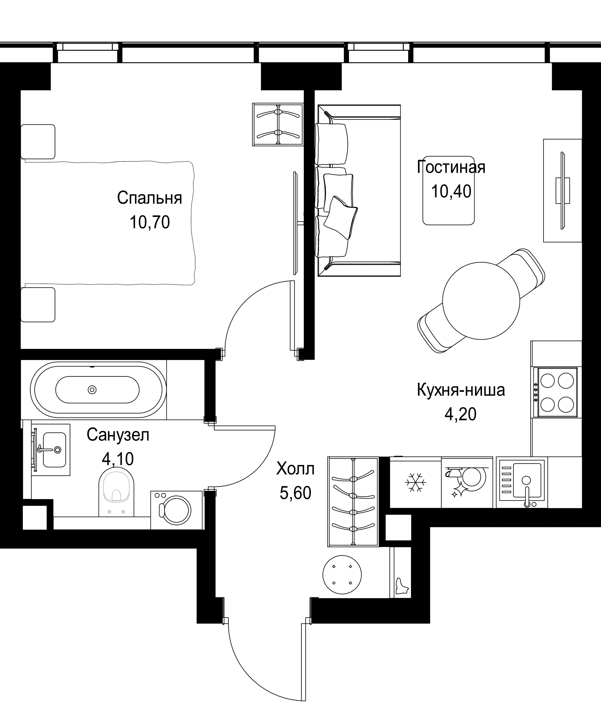 1-комн. Квартира 35.00 м², г. Москва, Вишнёвая улица