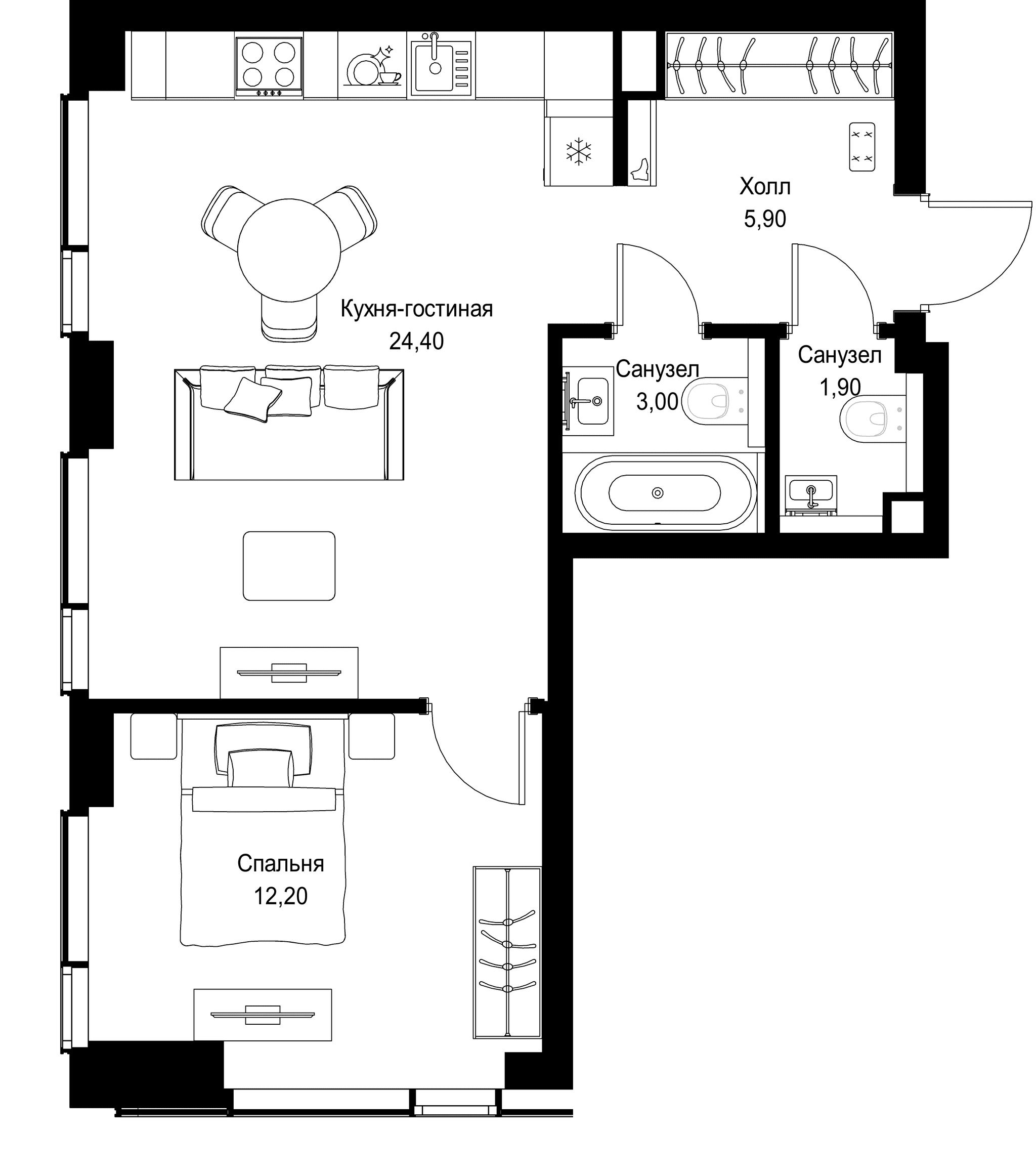1-комн. Квартира 47.40 м², г. Москва, Вишнёвая улица