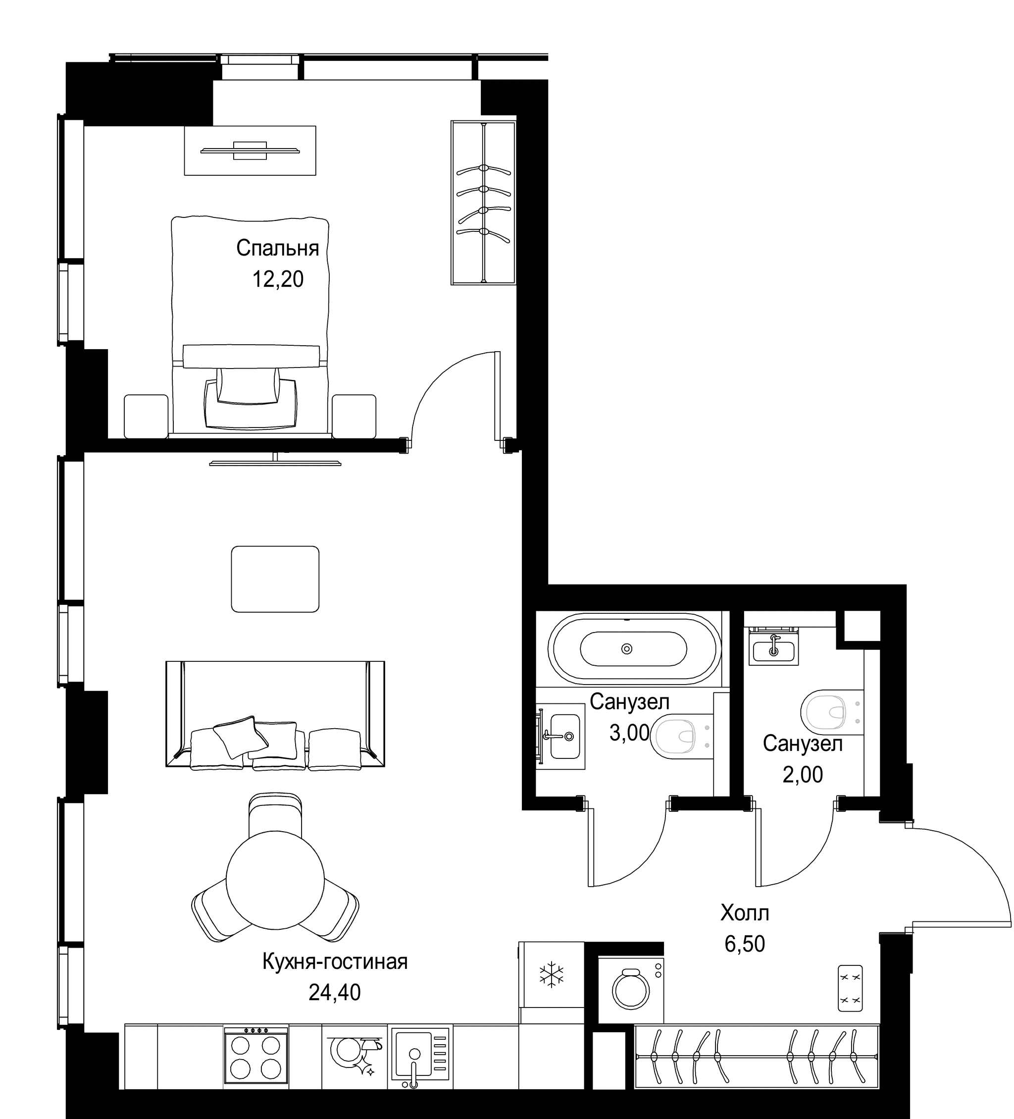 1-комн. Квартира 48.10 м², г. Москва, Вишнёвая улица