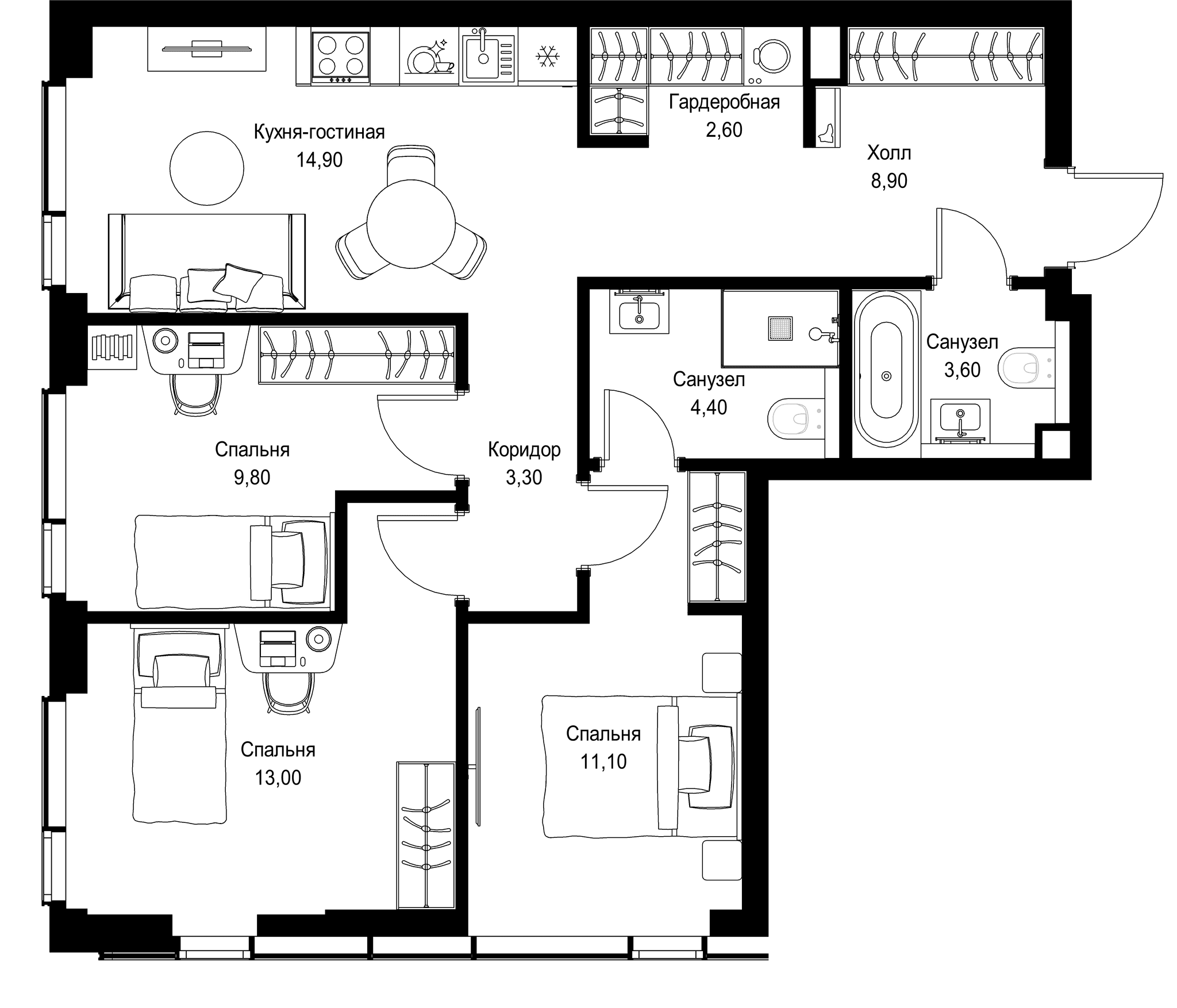 3-комн. Квартира 71.60 м², г. Москва, Вишнёвая улица